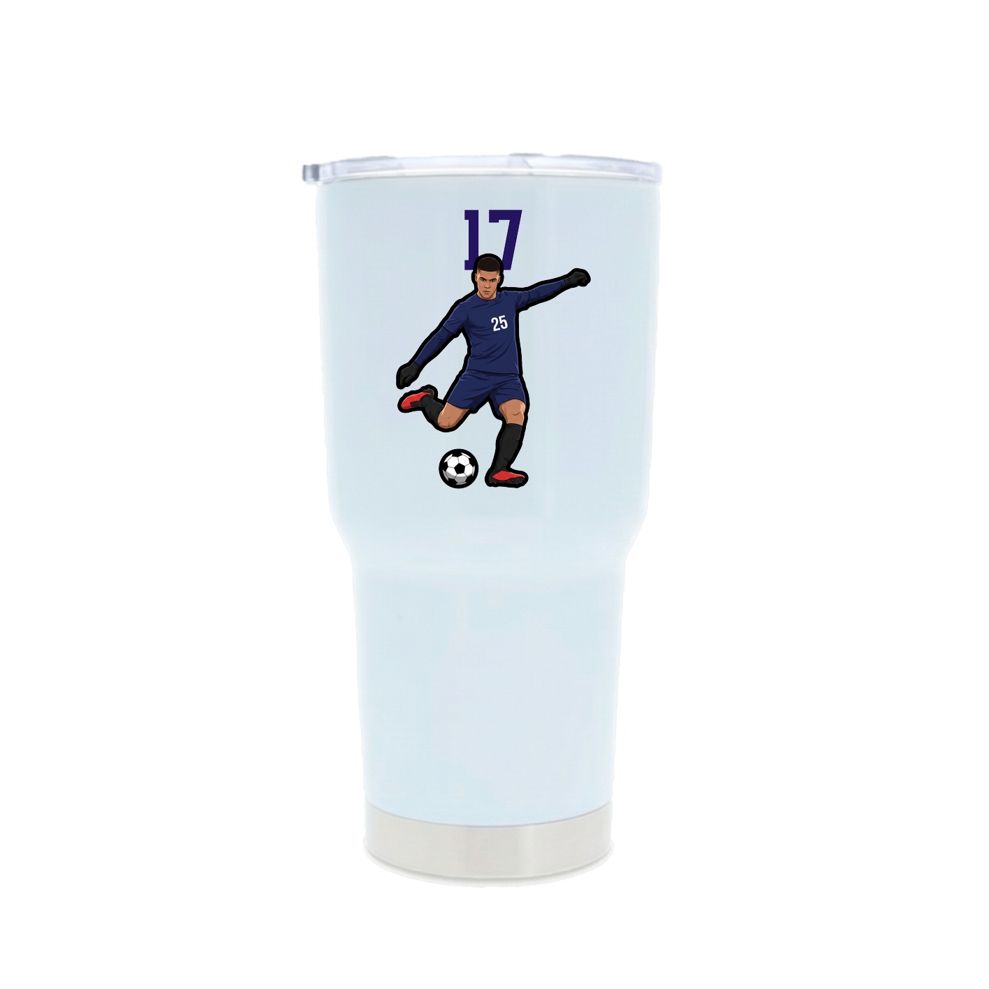 30oz Stainless Steel Tumbler — Number Top in White