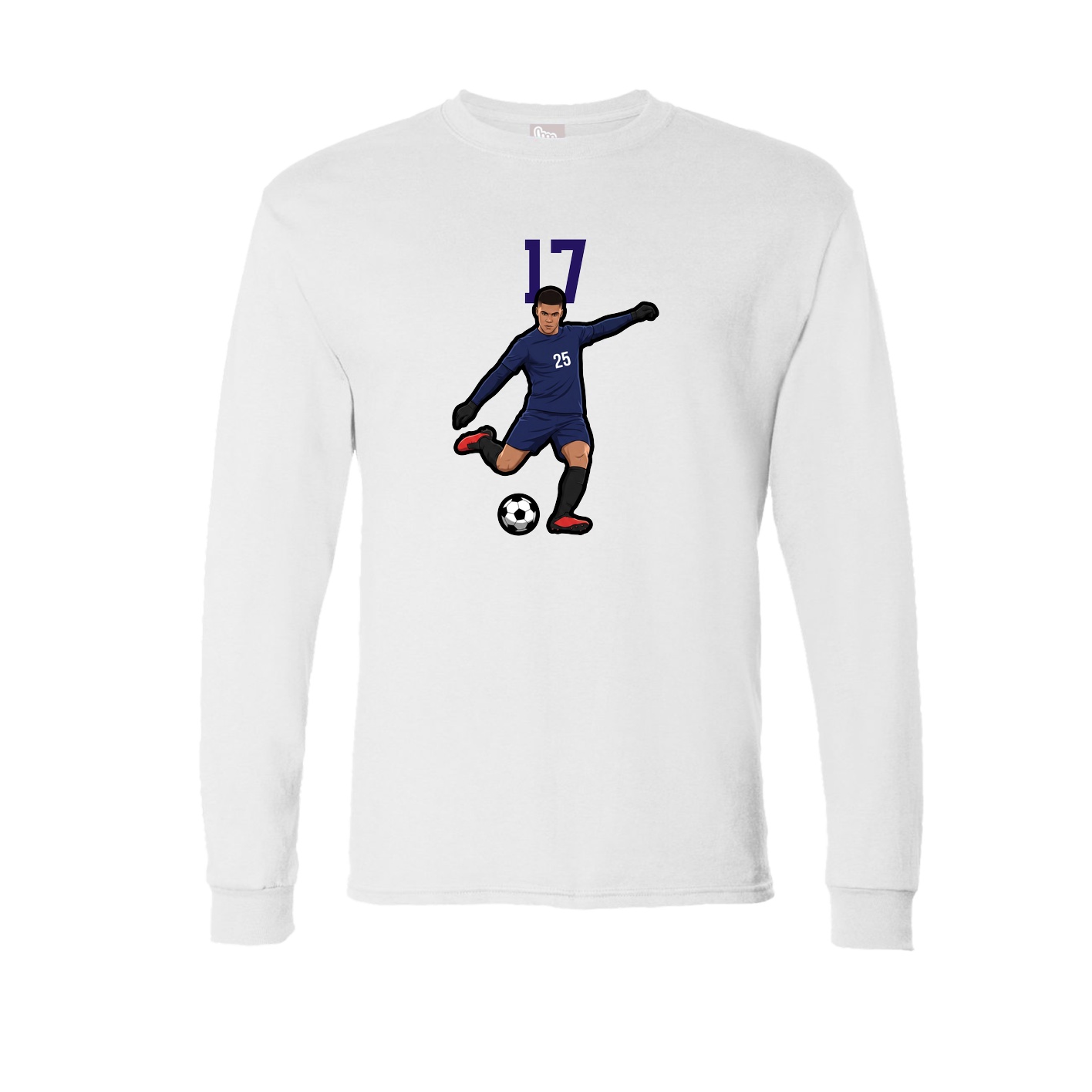 Long Sleeve Tee — Number Top in White