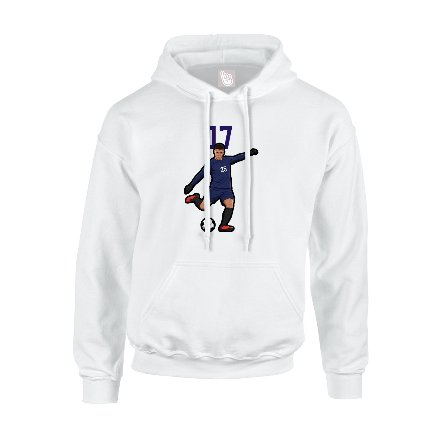 Youth Hoodie — Number Top in White