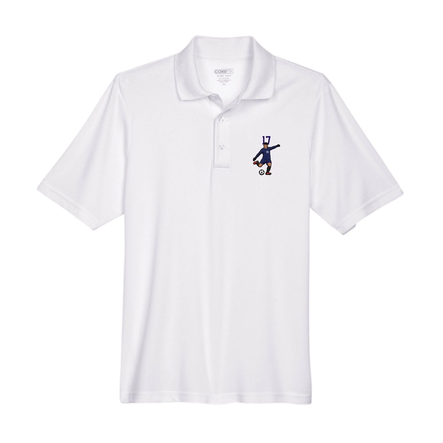 Performance Polo — Number Top in White
