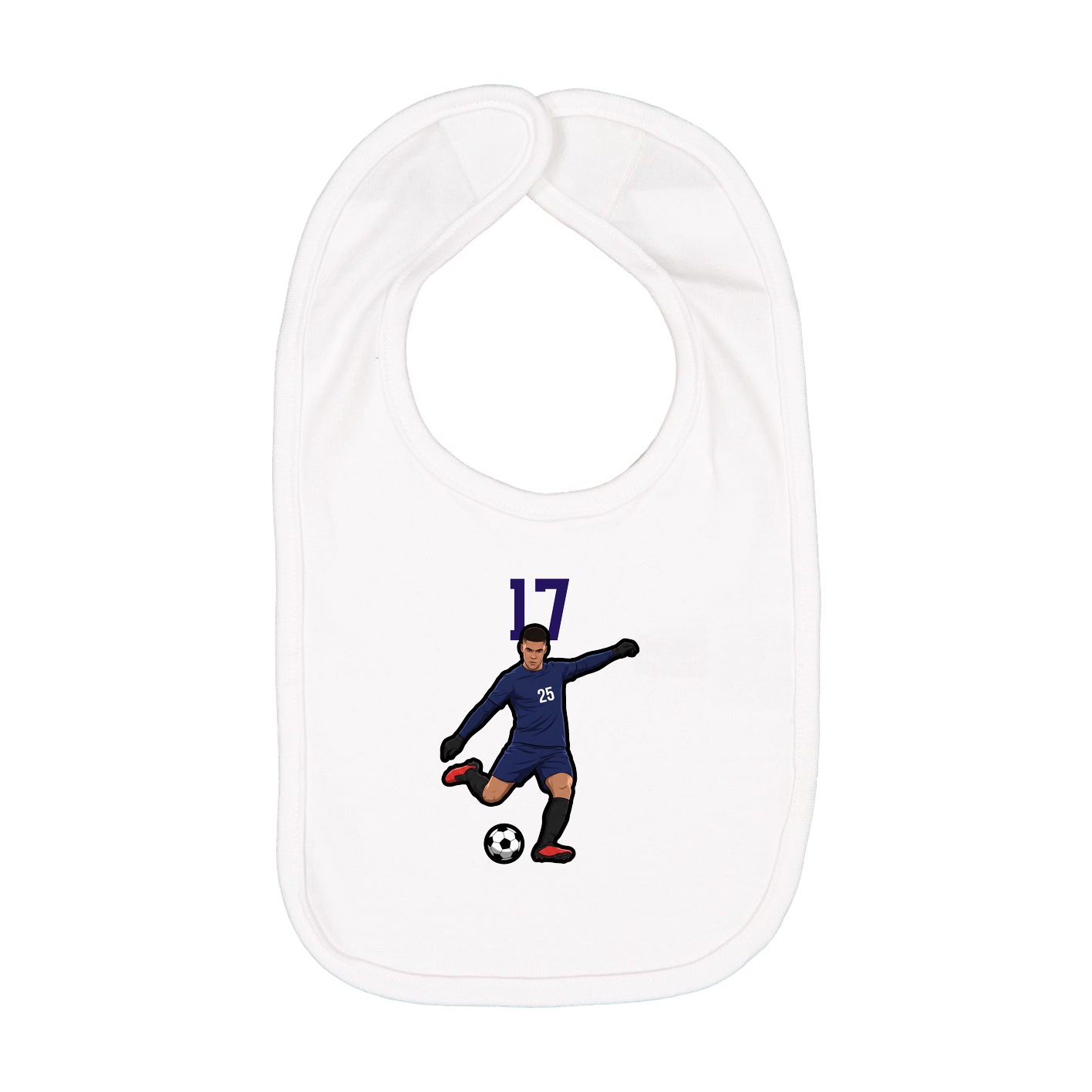 Infant Bib — Number Top in White