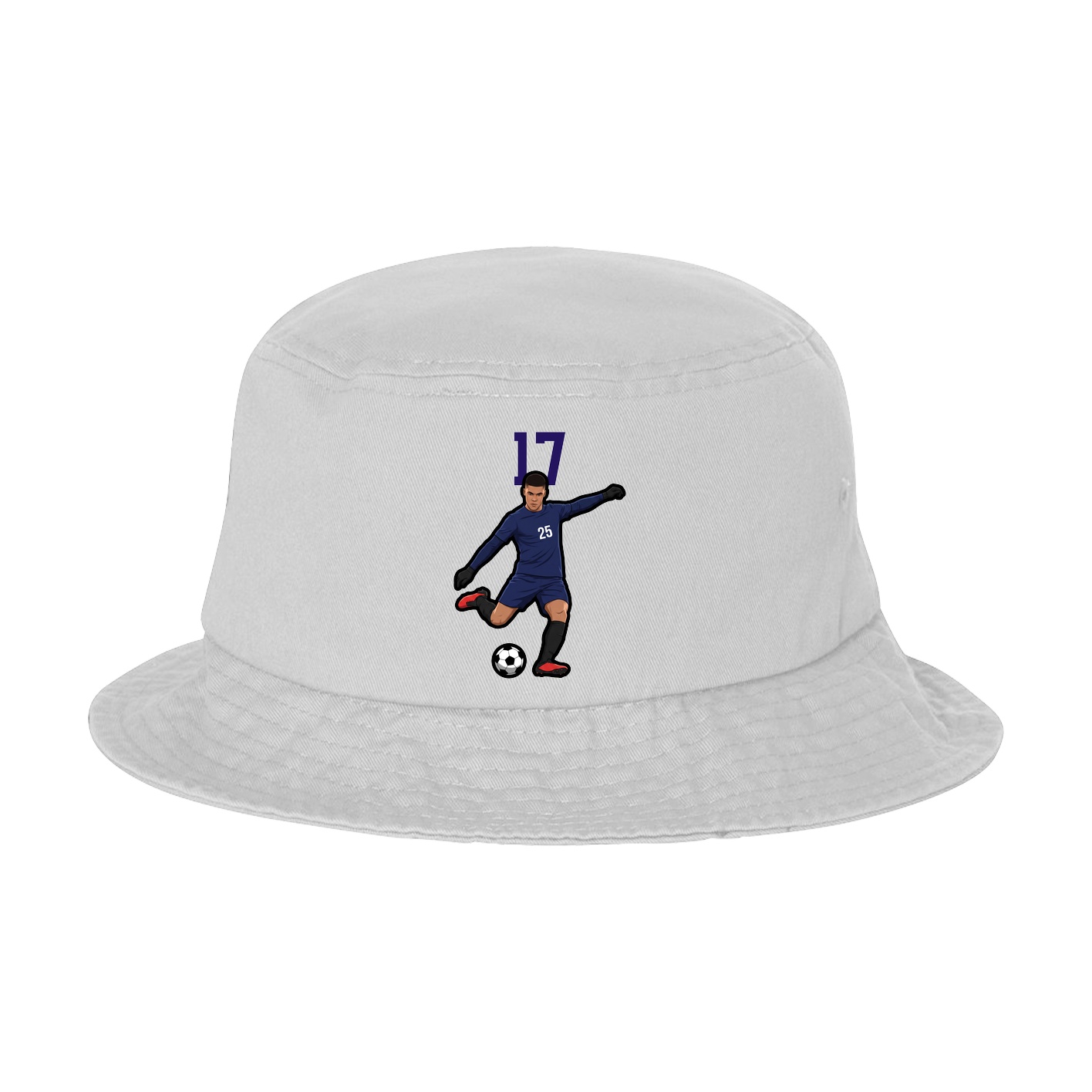 Bucket Cap — Number Top in White