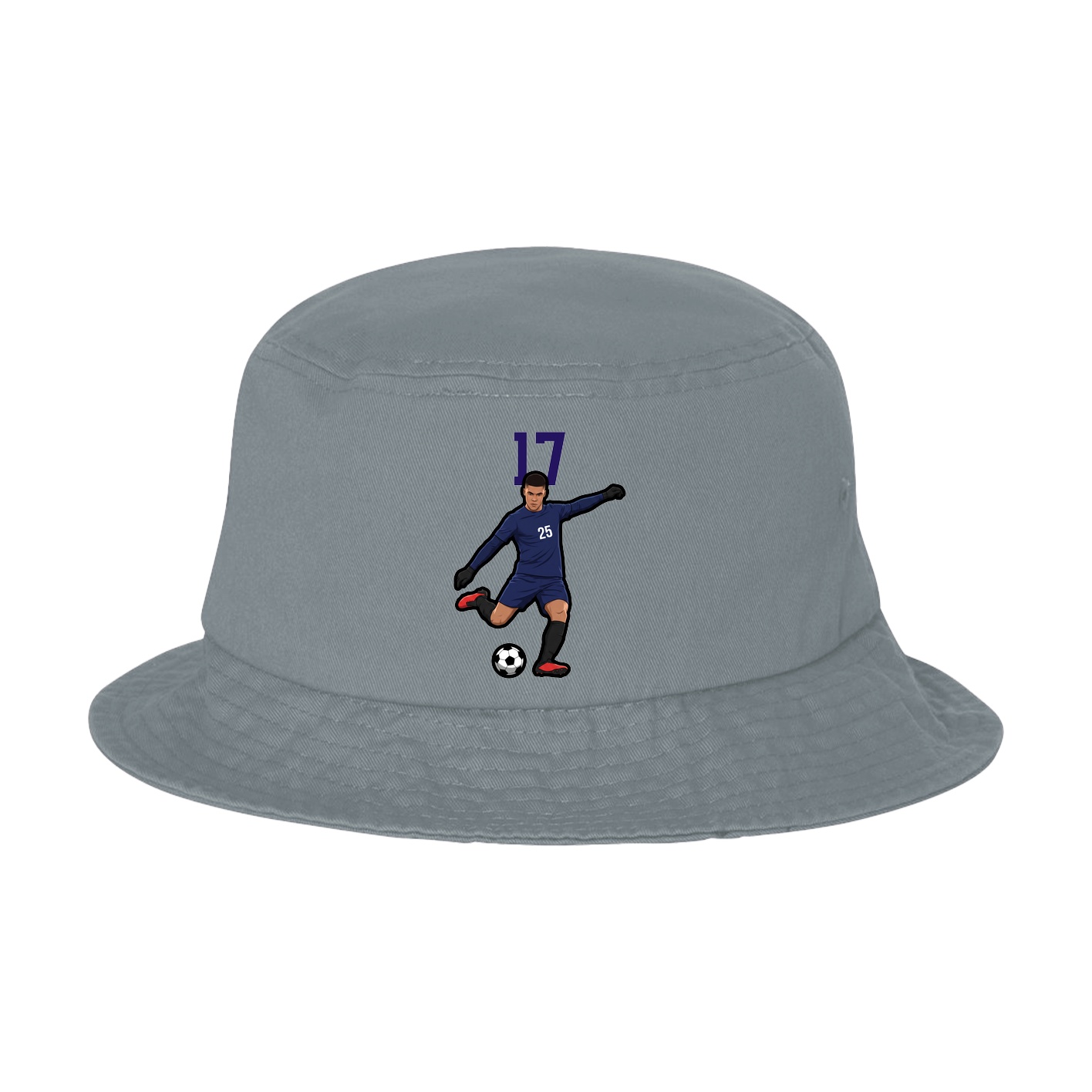 Bucket Cap — Number Top in Grey