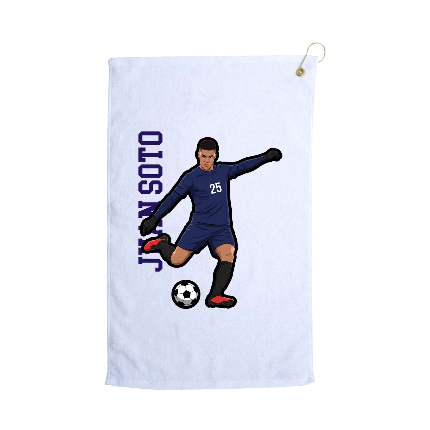 Golf Towel — Name Vertical in White