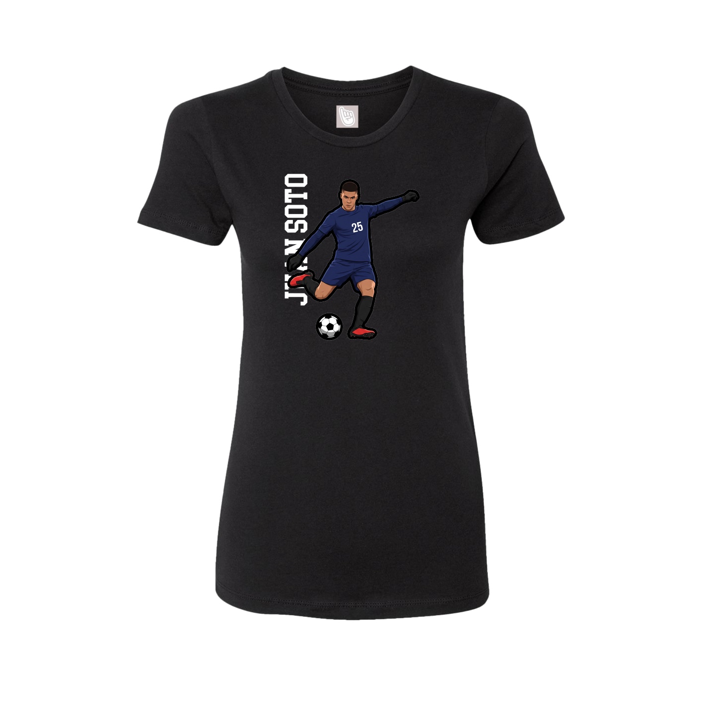 Womens Tee — Name Vertical in Black