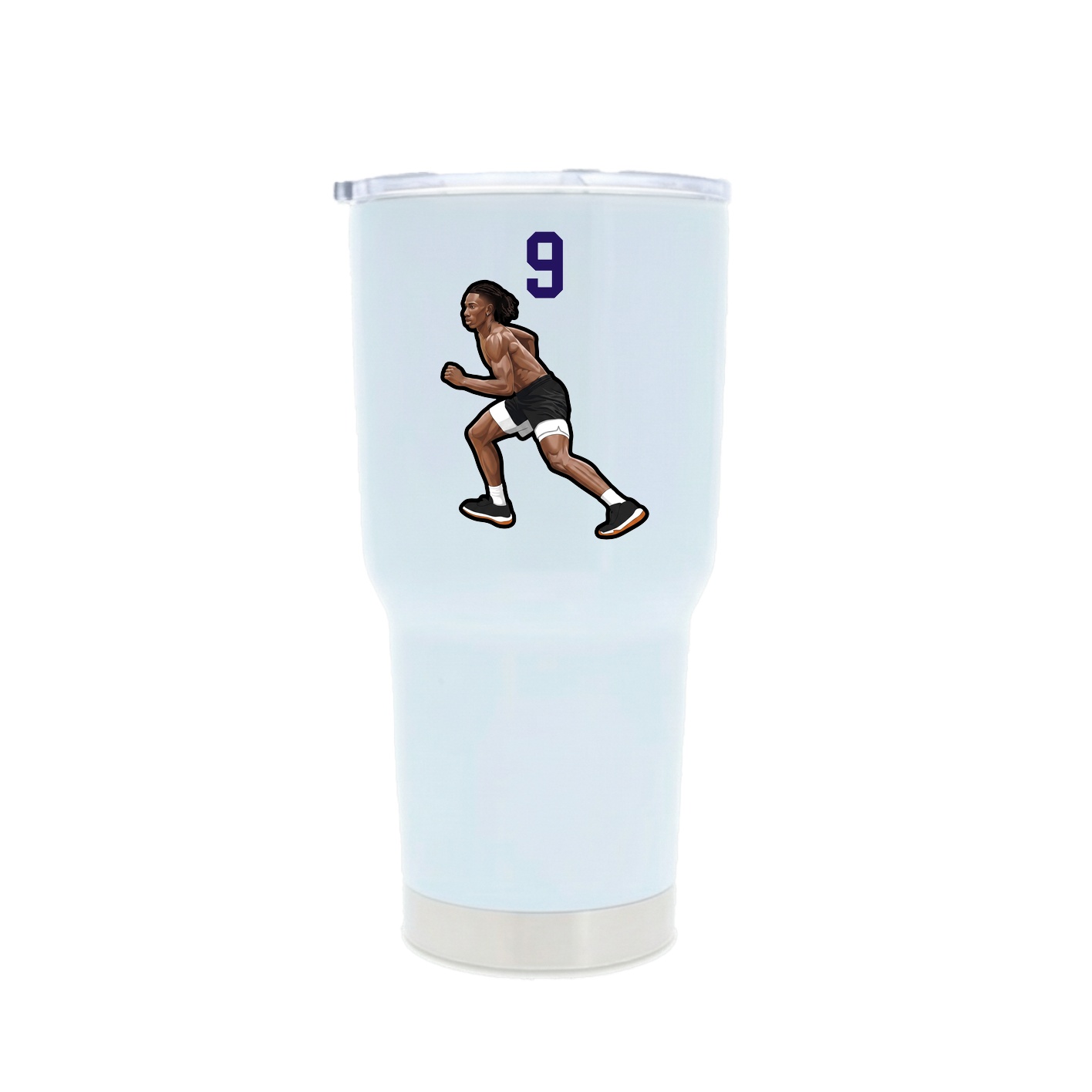 30oz Stainless Steel Tumbler — Number Top in White
