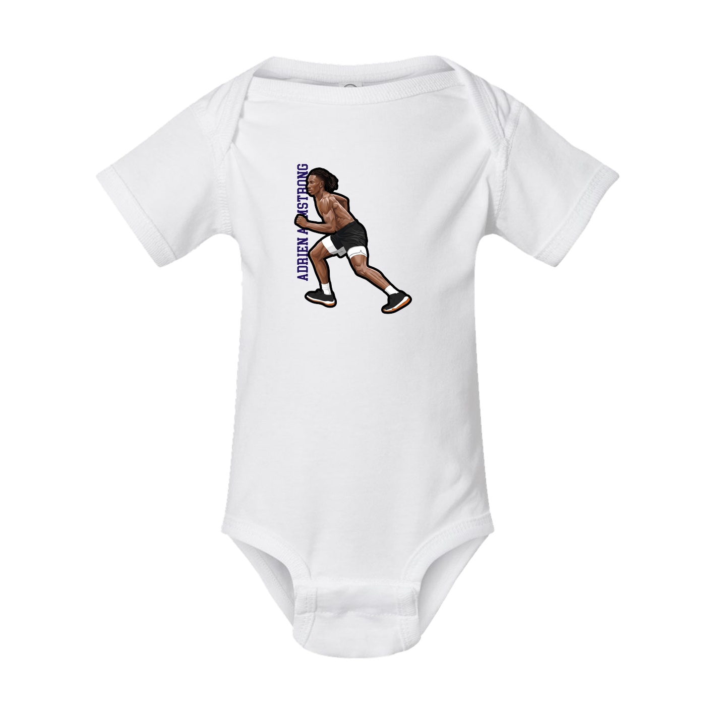 Baby Onesie — Name Vertical in White