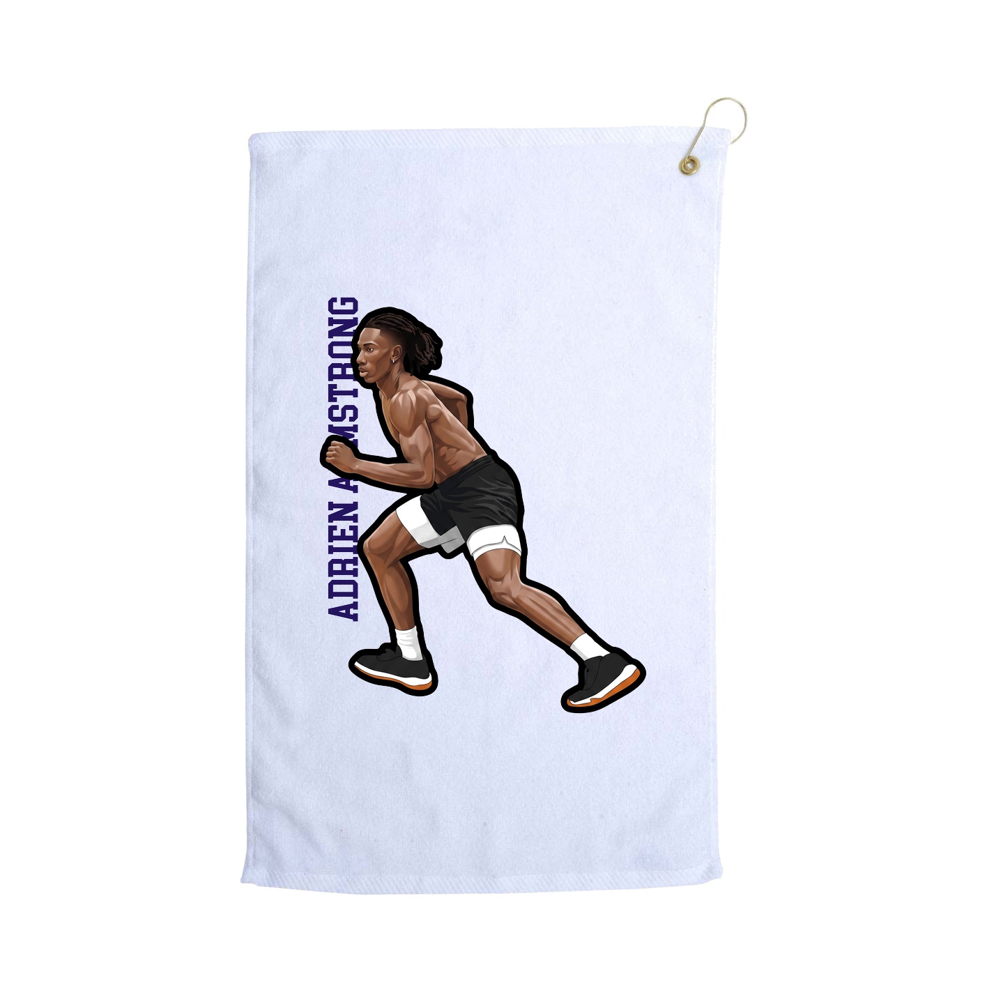 Golf Towel — Name Vertical in White