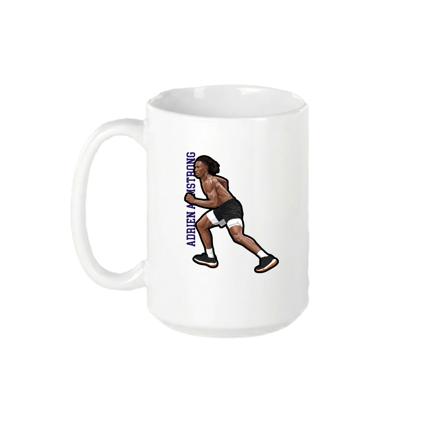 15oz Coffee Mug — Name Vertical in White