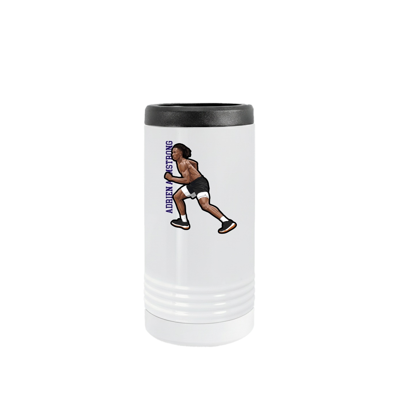 Slim Beverage Holder — Name Vertical in White