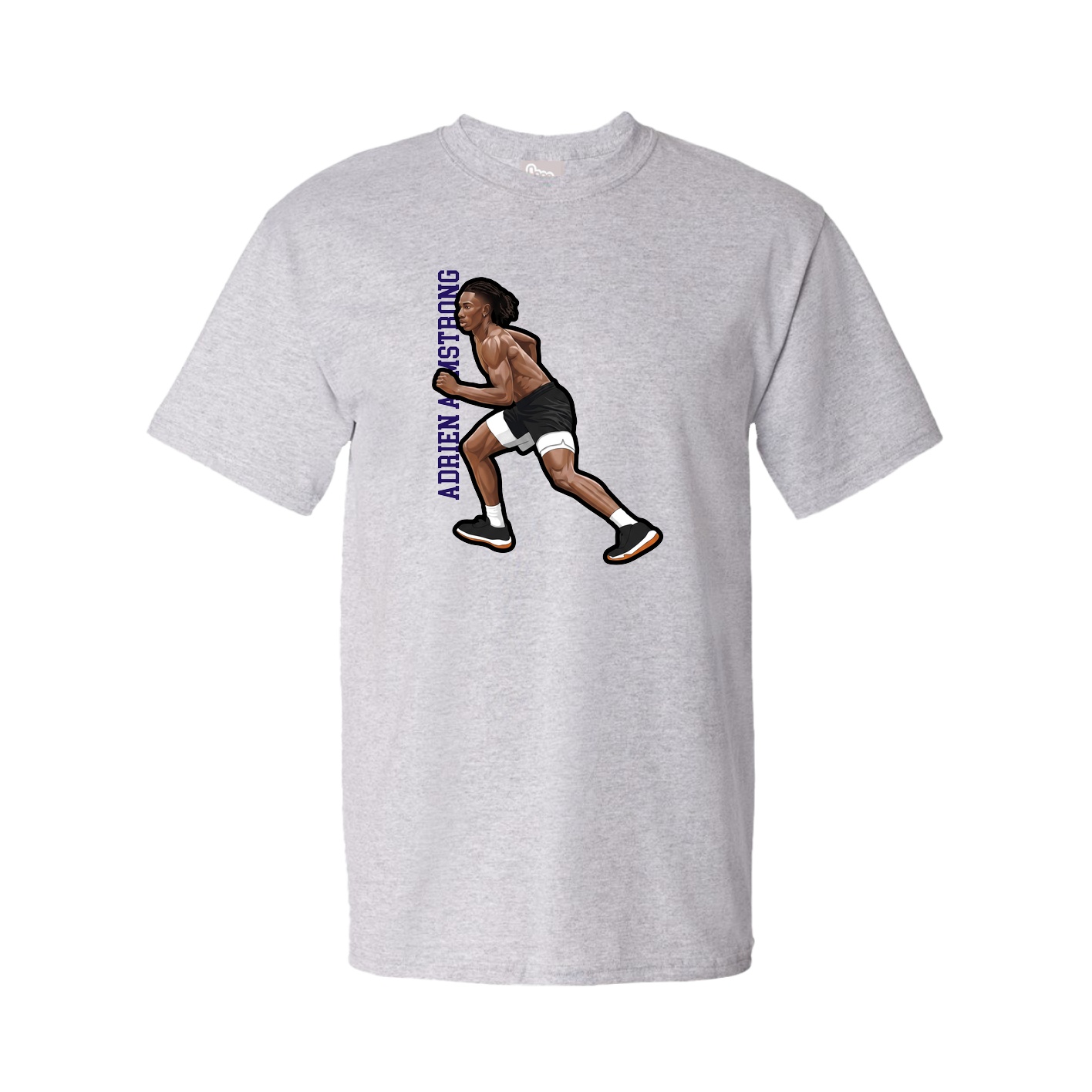 Tee — Name Vertical in Grey