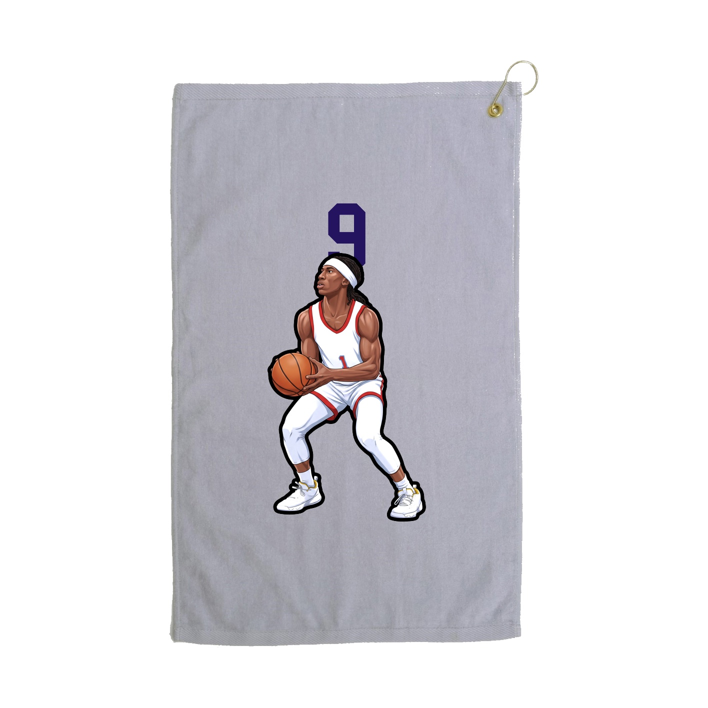 Golf Towel — Number Top in Grey