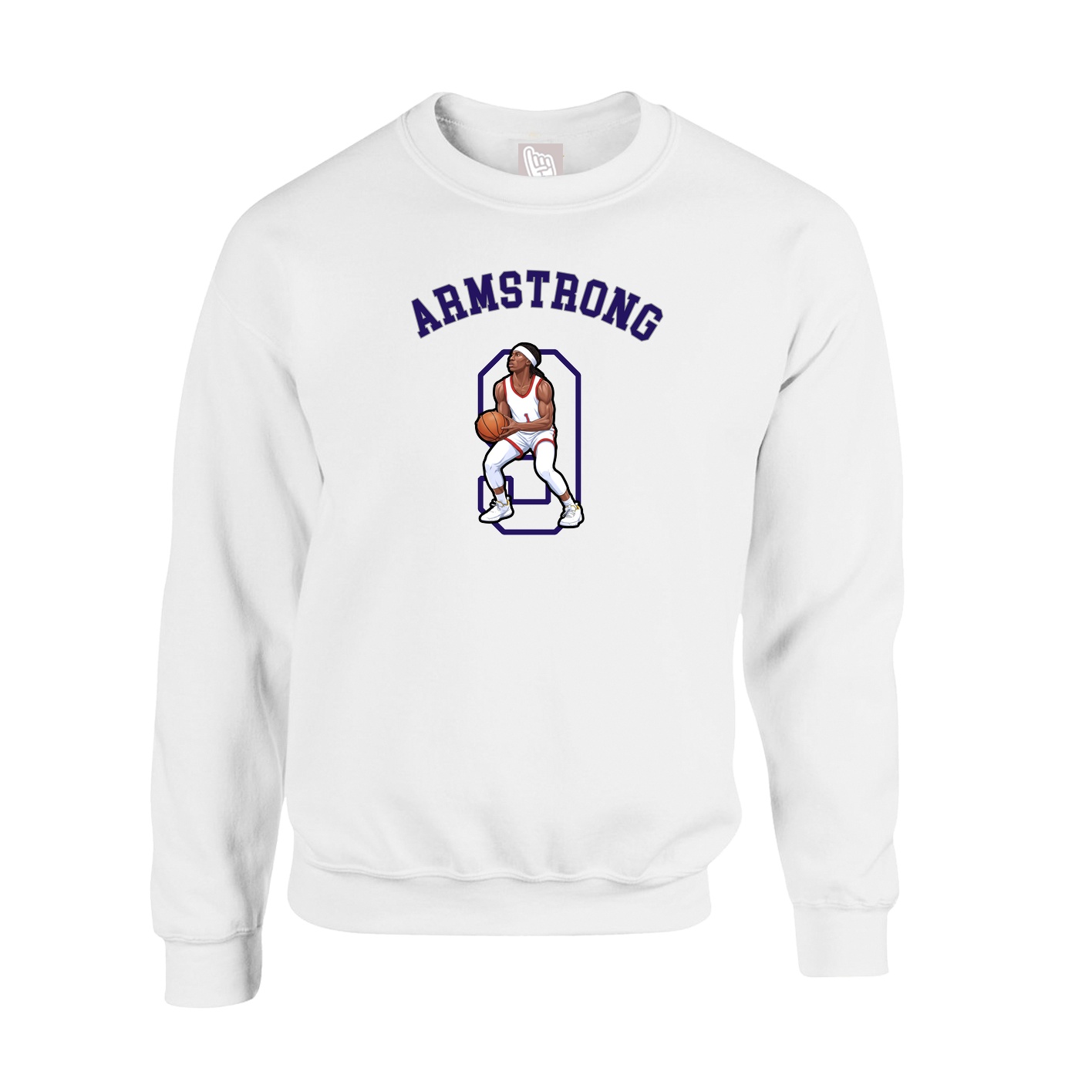 Fleece Crew — Shirsey Arch in White