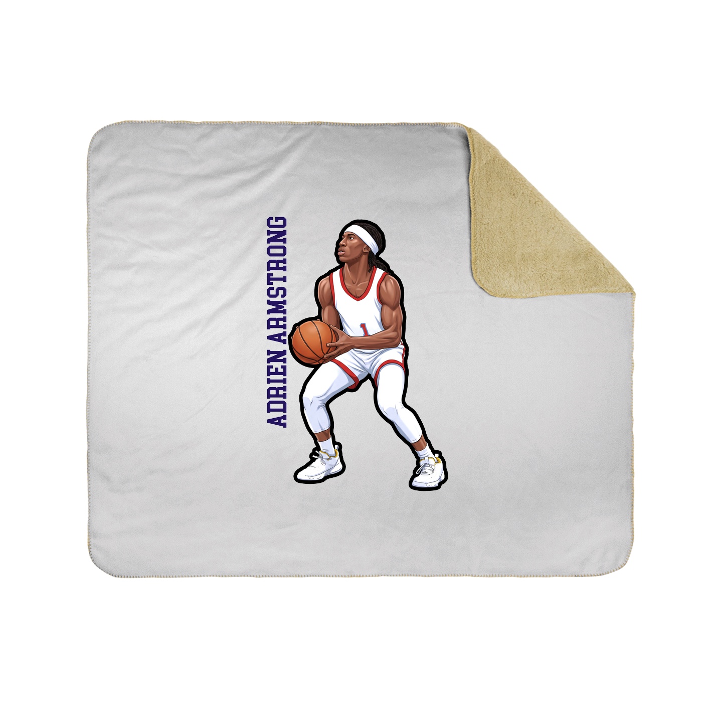Throw Blanket — Name Vertical in White