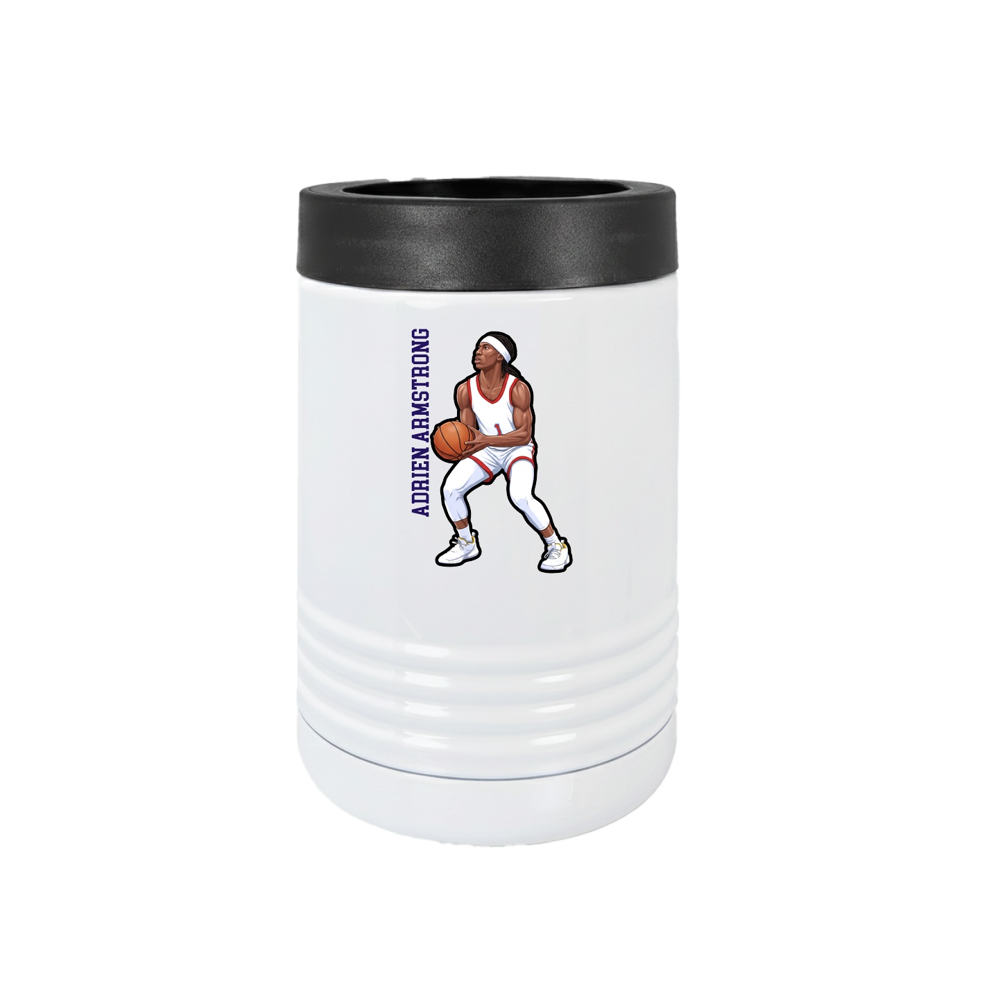 Beverage Holder — Name Vertical in White