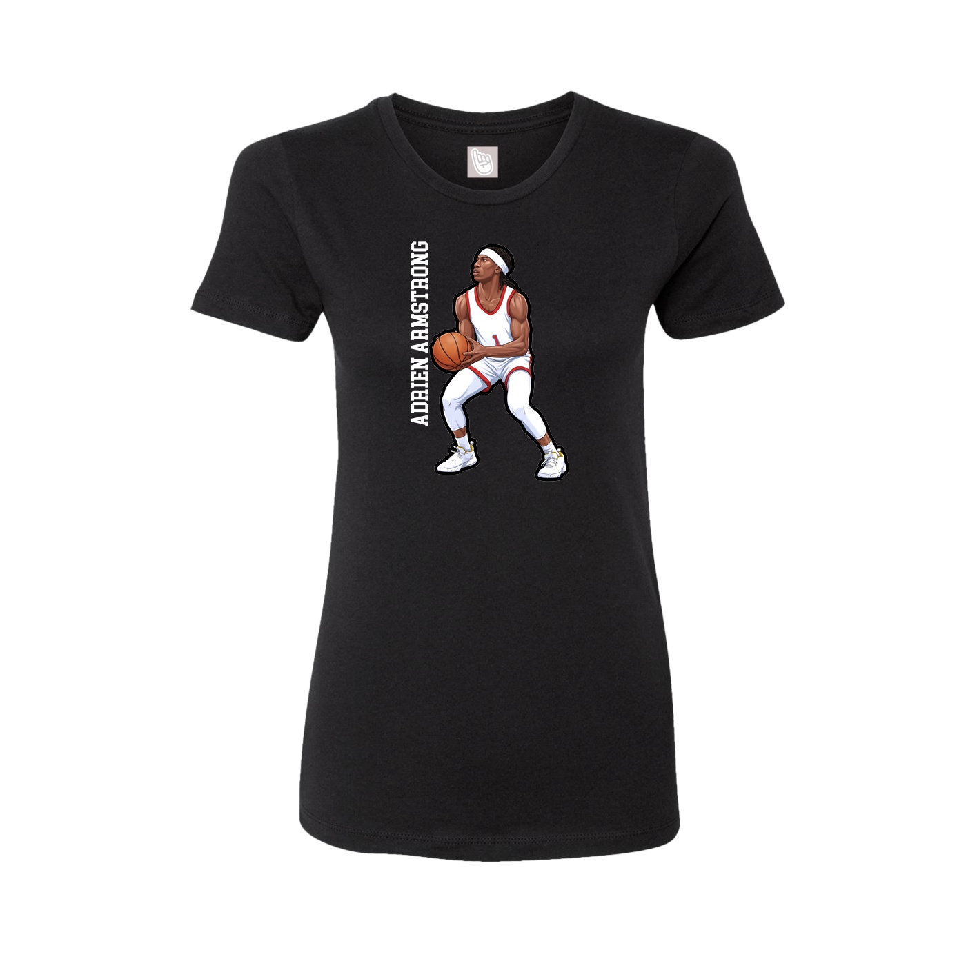 Fitted Women's Tee — Name Vertical in Black