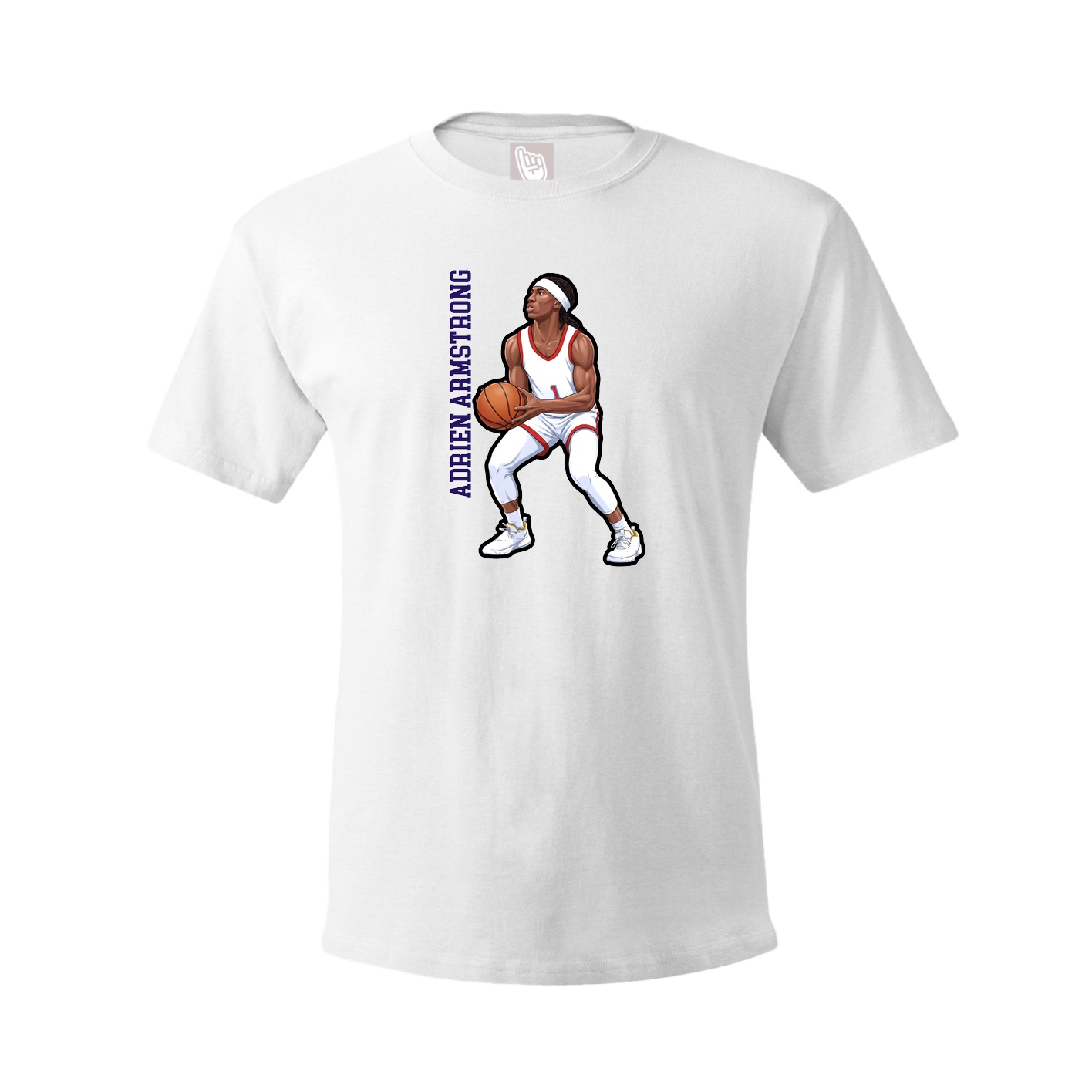 Youth Tee — Name Vertical in White