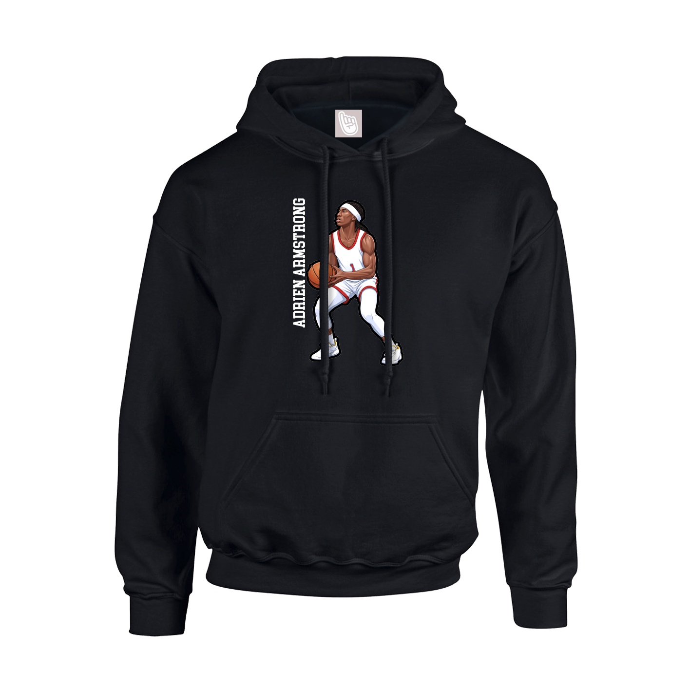 Youth Hoodie — Name Vertical in Black