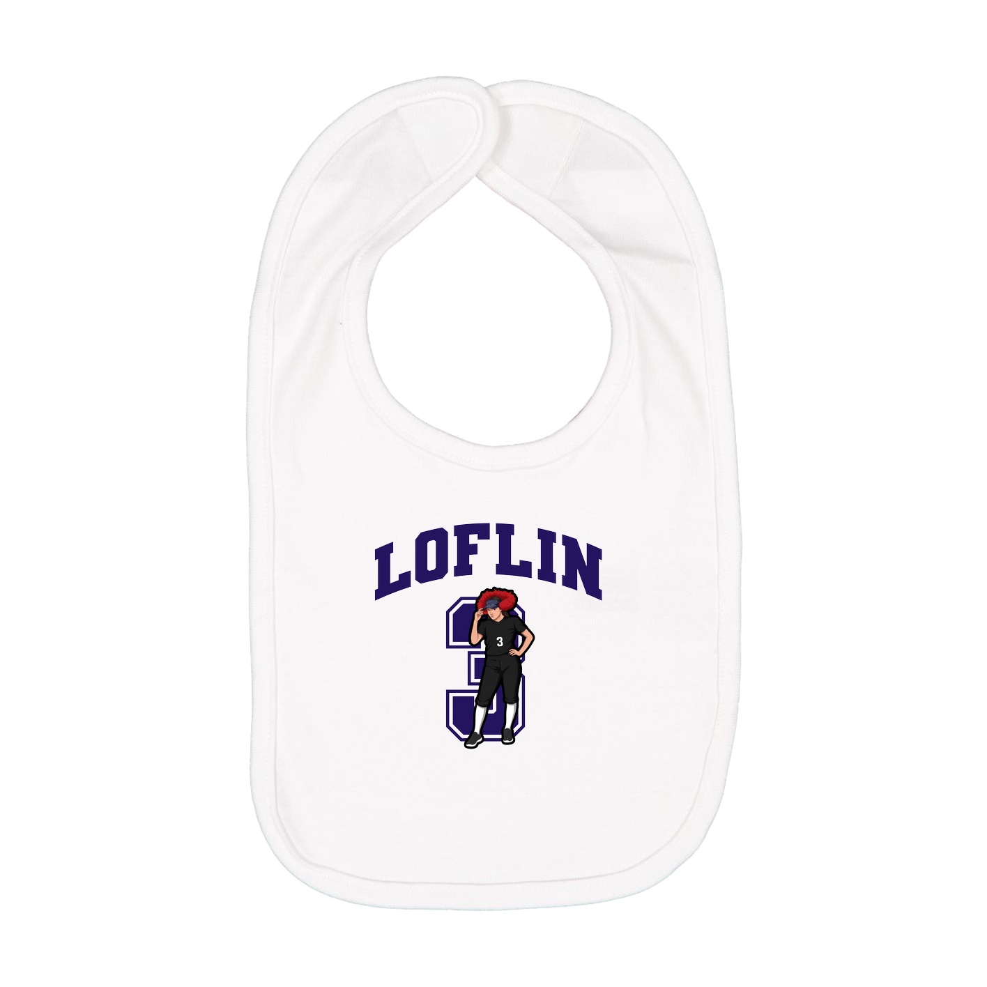 Infant Bib — Number in White