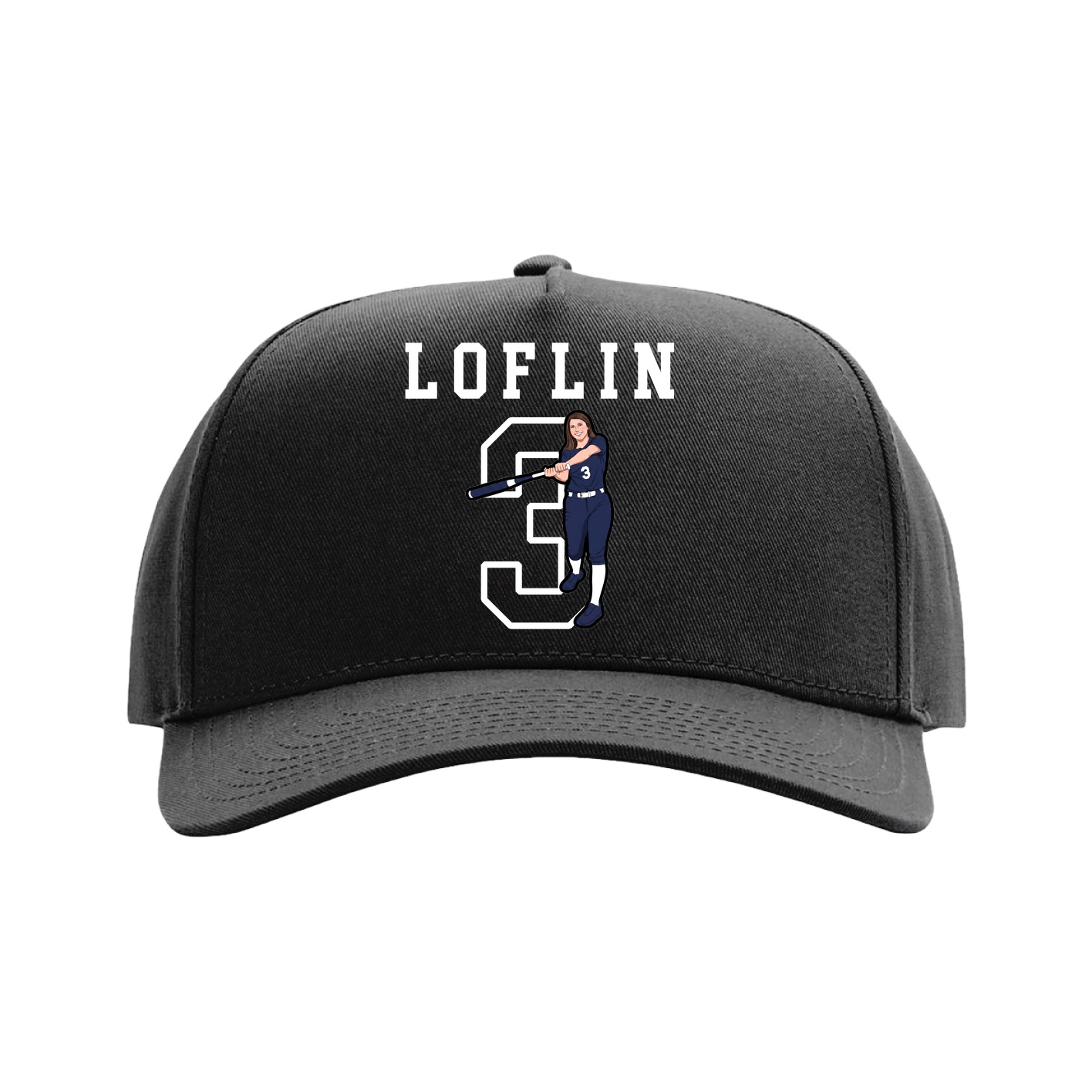 Full Fabric Five-Panel Champ Cap — Shirsey in Black
