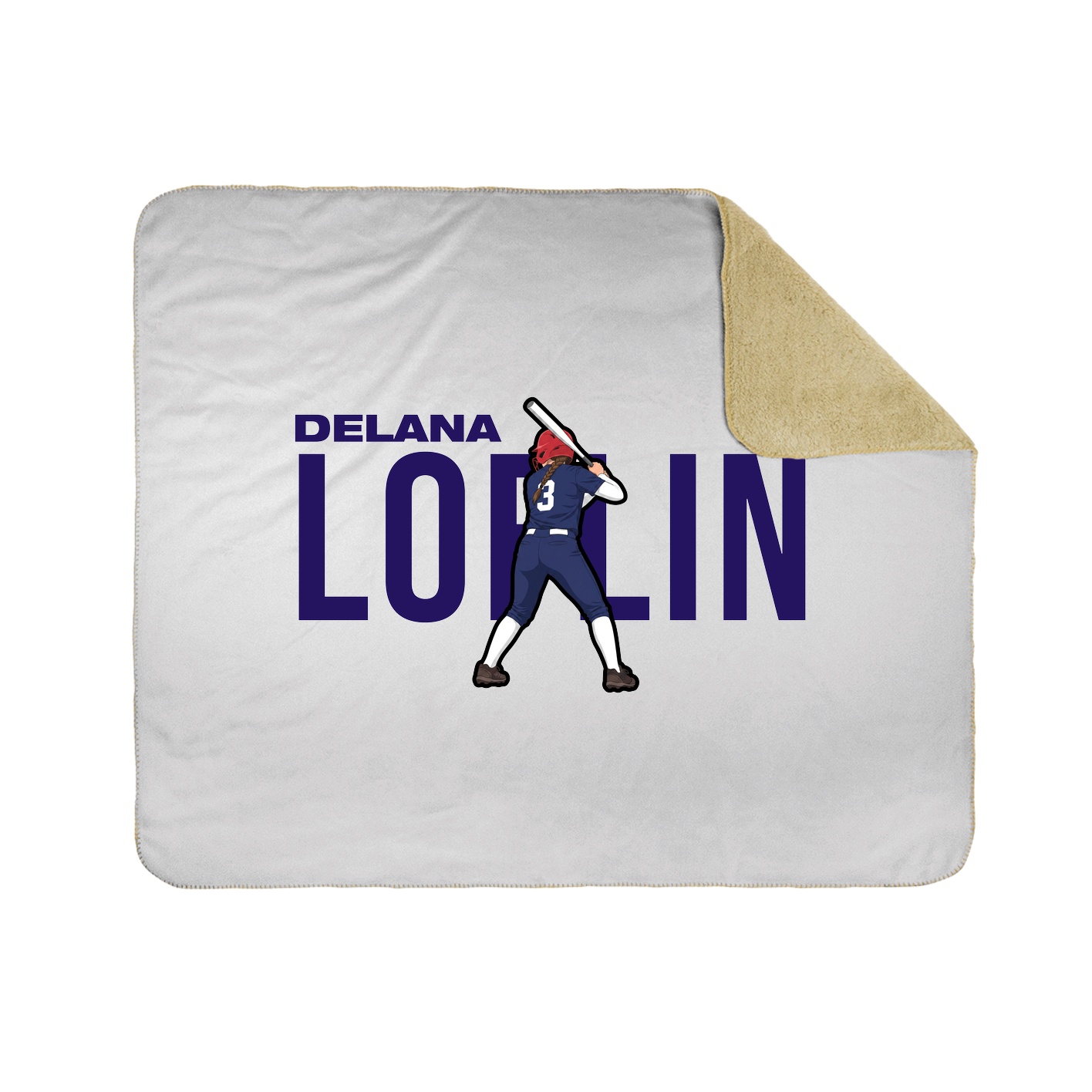 Throw Blanket — Player Name in White