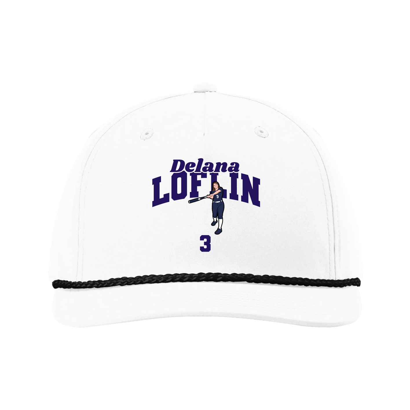 Five-Panel Classic Rope Cap — Signature Arch in White