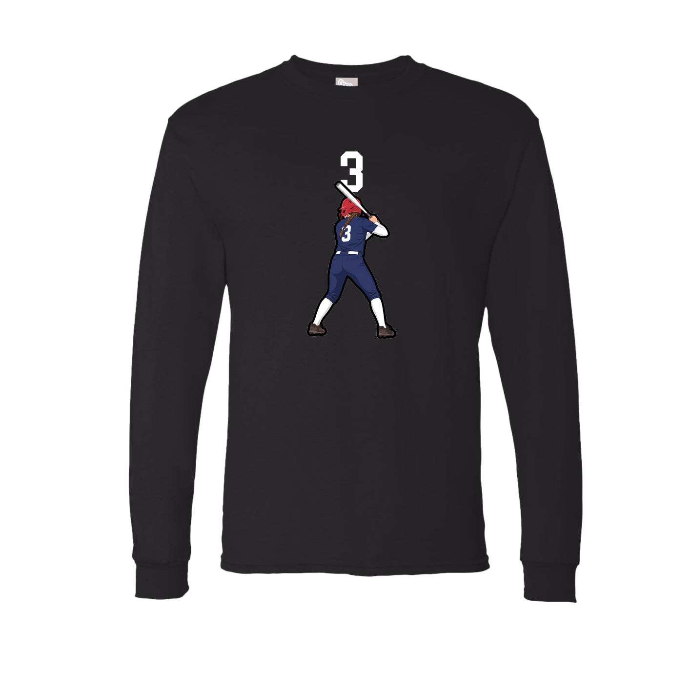 Long Sleeve Tee — Number Top in Black