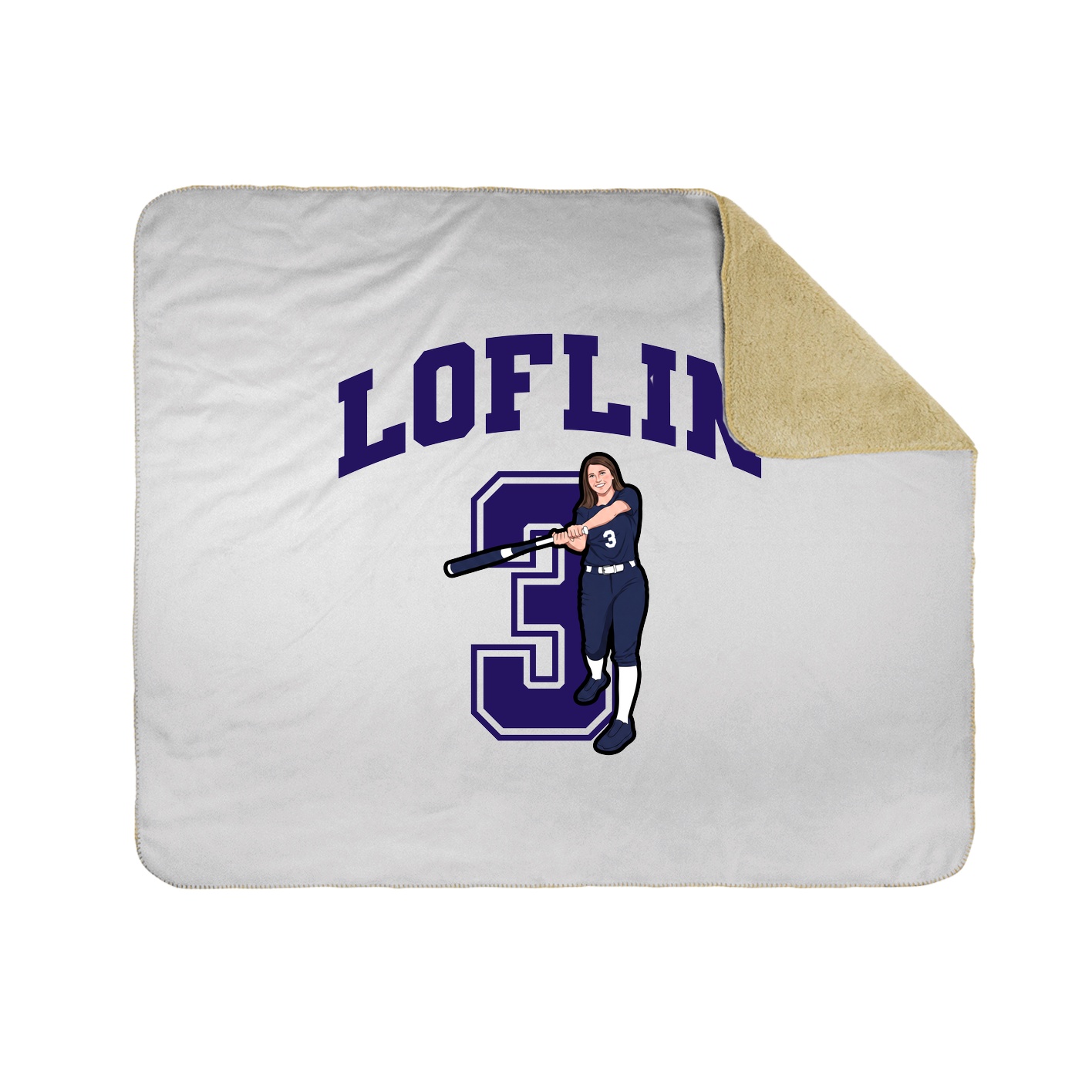 Throw Blanket — Number in White