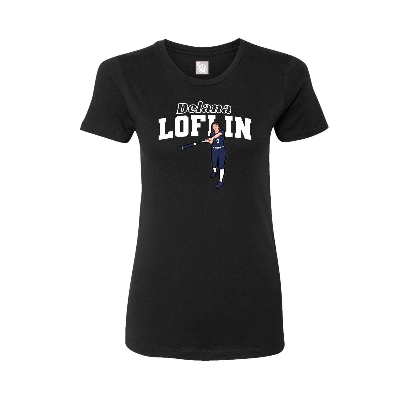 Fitted Women's Tee — Name Arch in Black