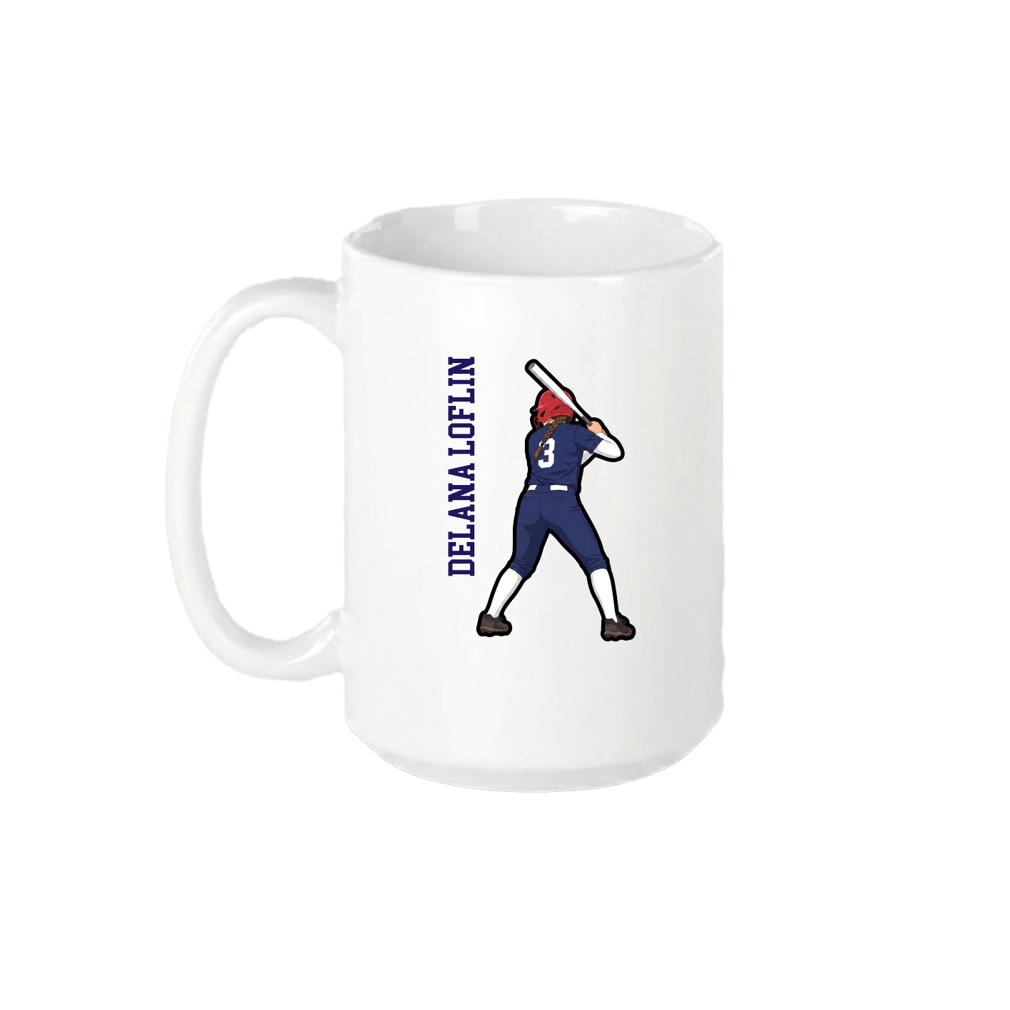 15oz Coffee Mug — Name Vertical in White