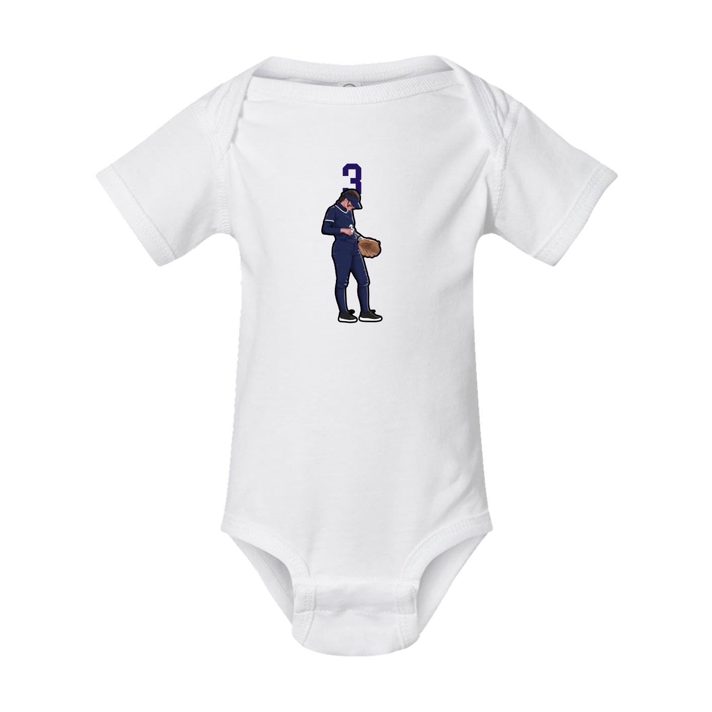 Baby Onesie — Number Top in White