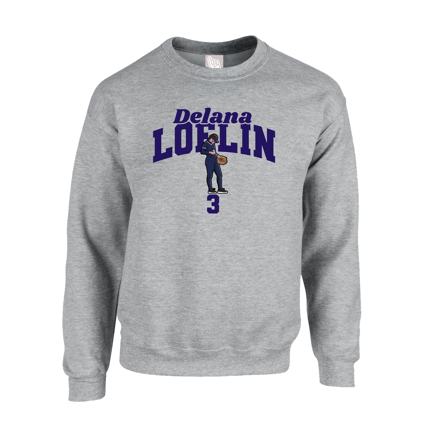 Fleece Crew — Signature Arch in Grey