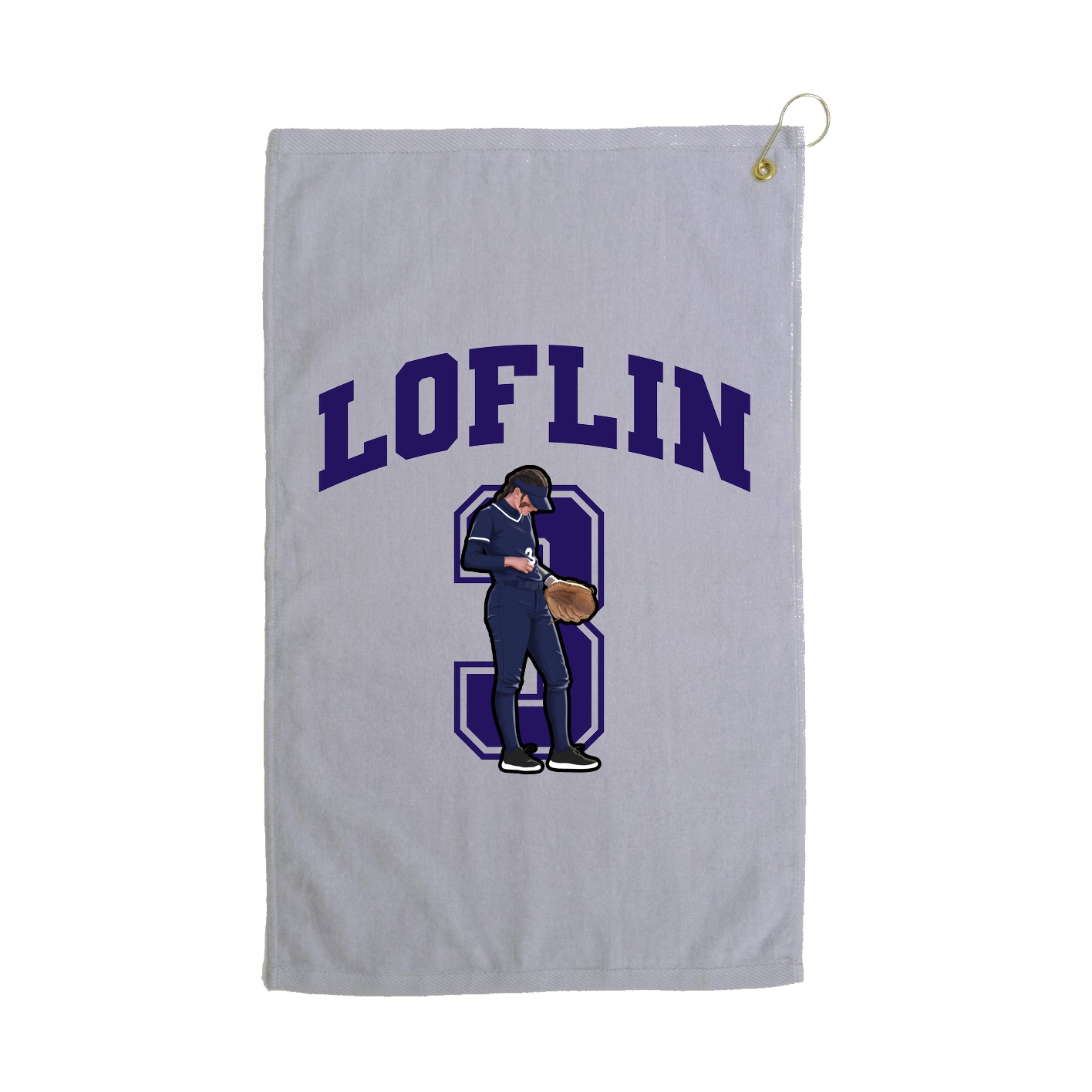 Golf Towel — Number in Grey