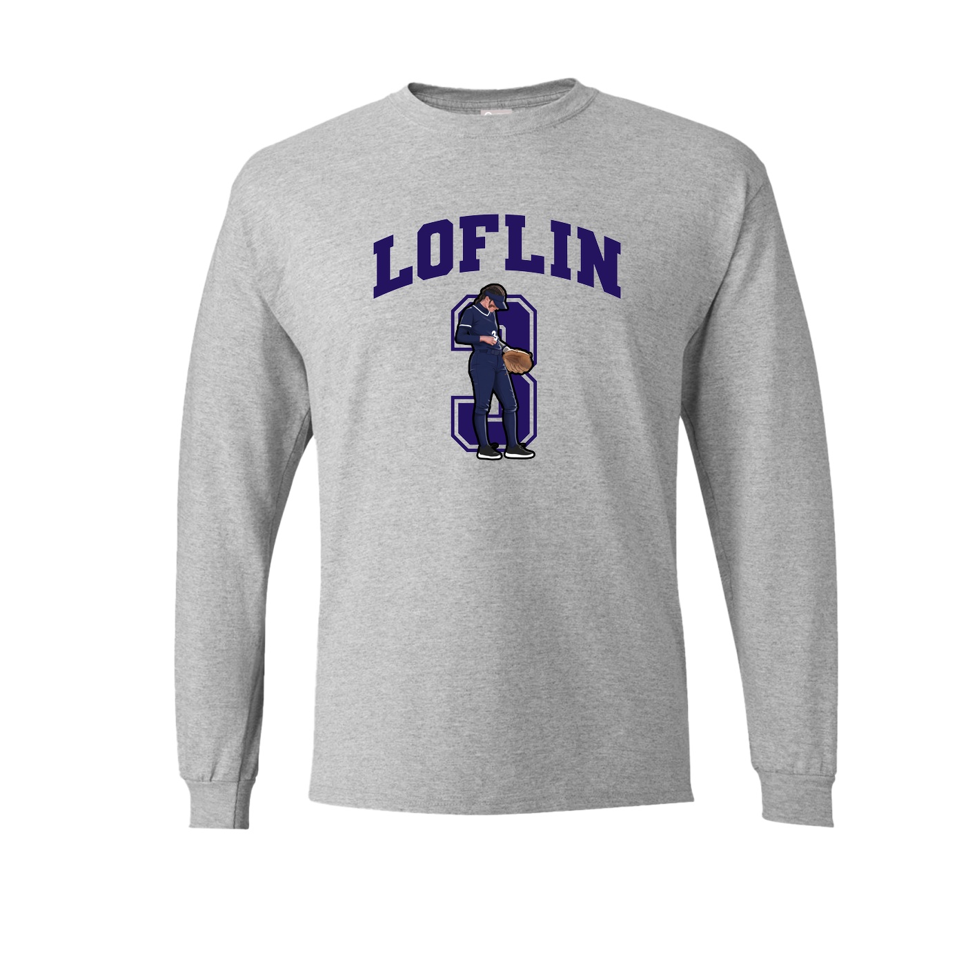 Long Sleeve Tee — Number in Grey