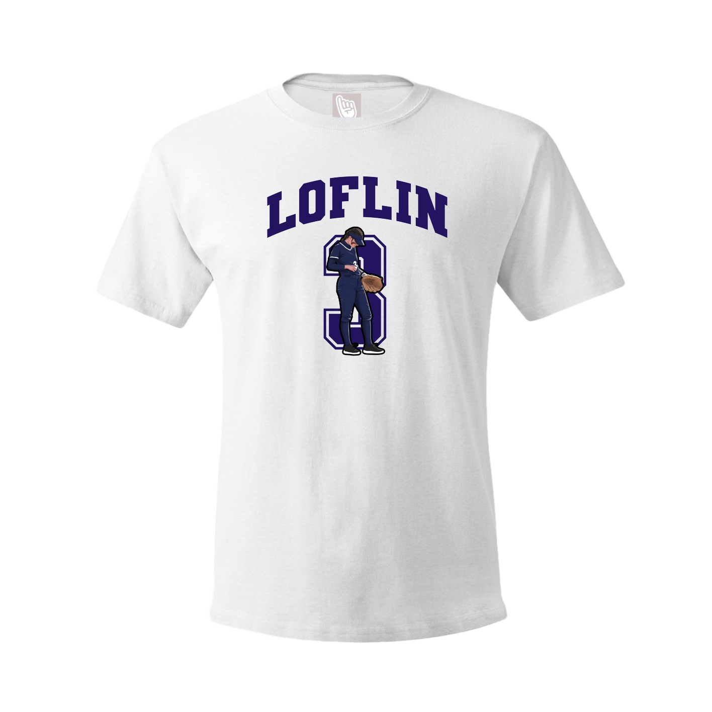 Youth Tee — Number in White
