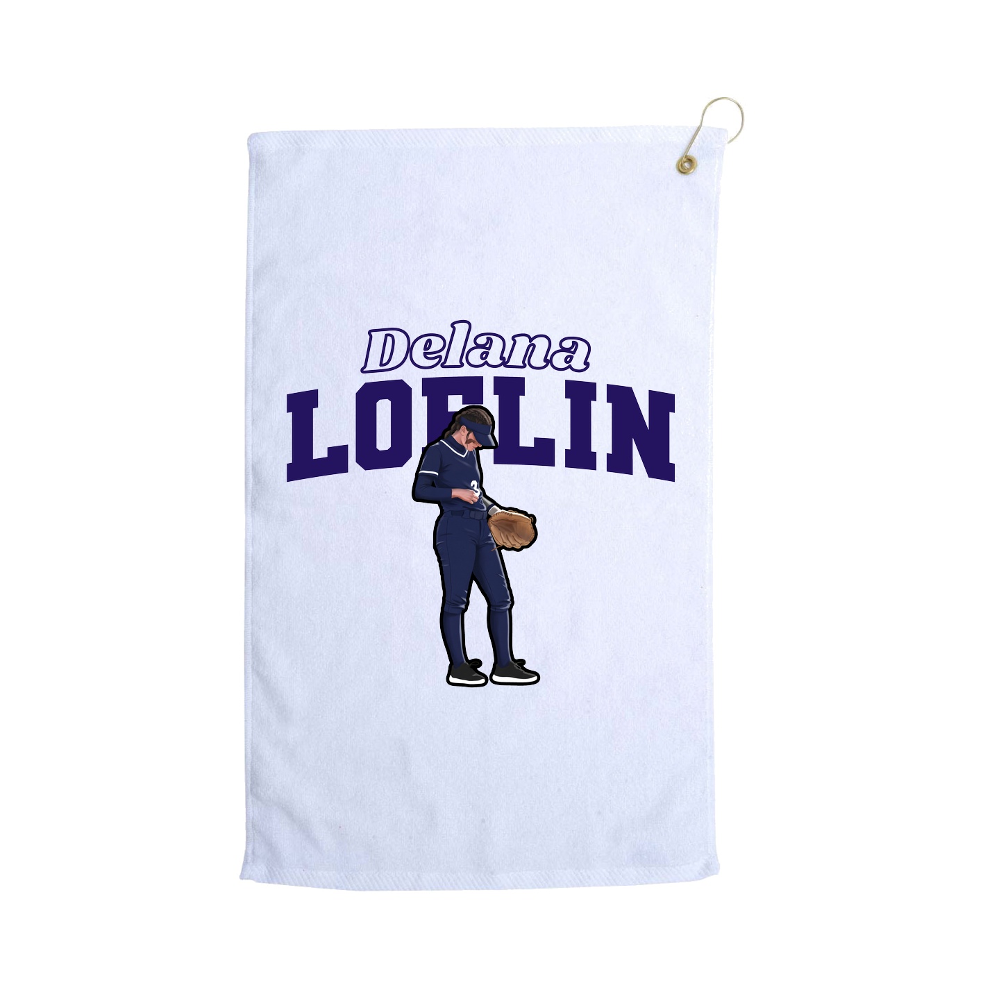 Golf Towel — Name Arch in White