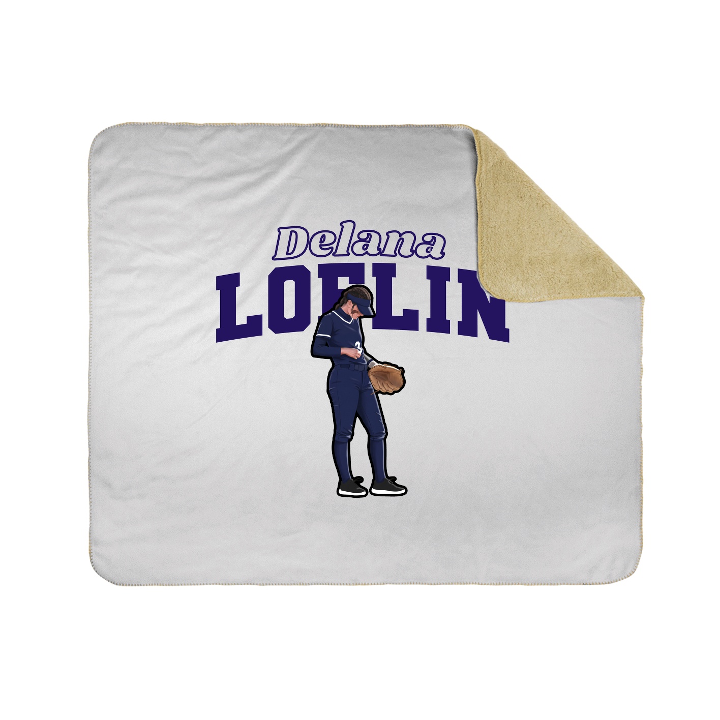 Throw Blanket — Name Arch in White