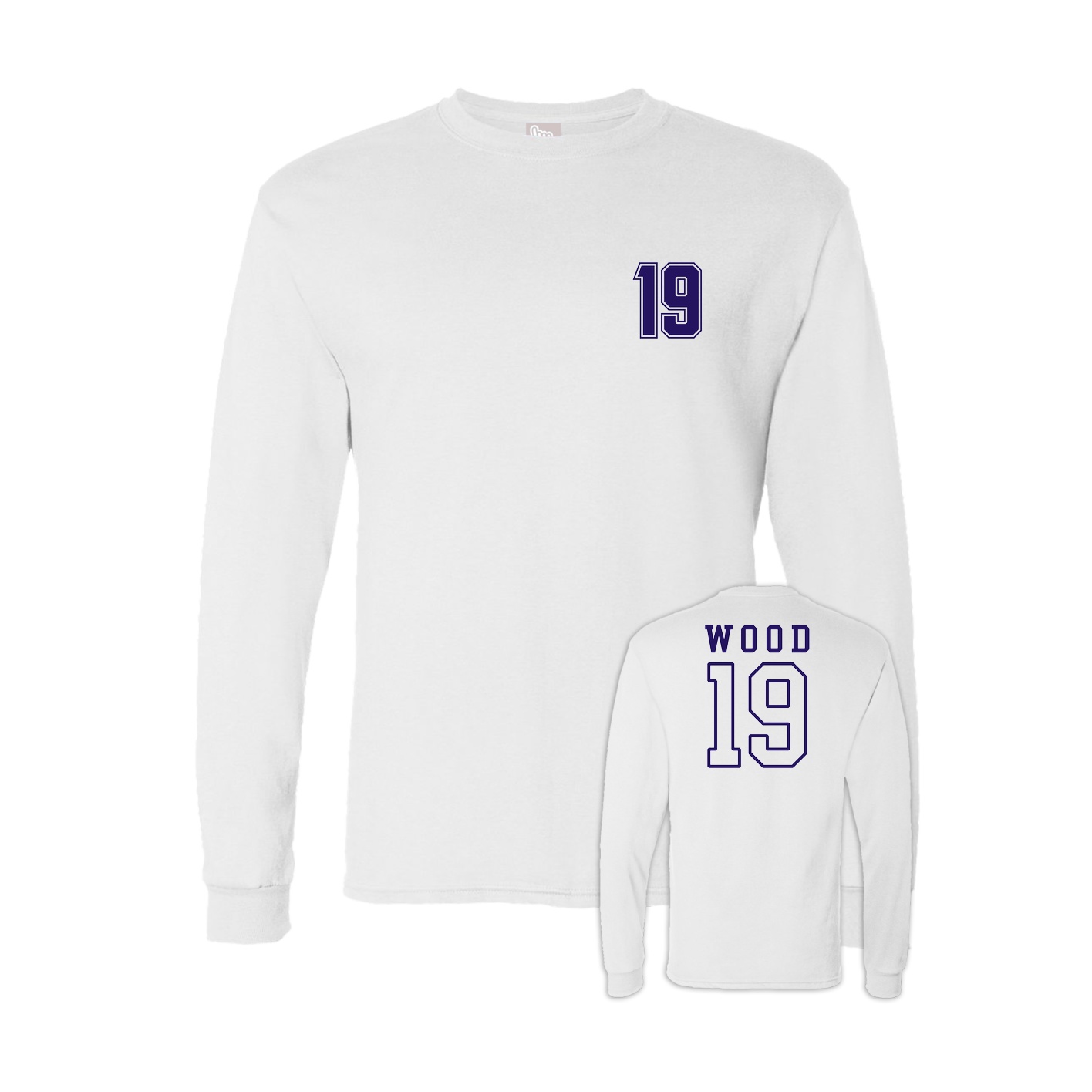 Long Sleeve Tee — Chest Back in White