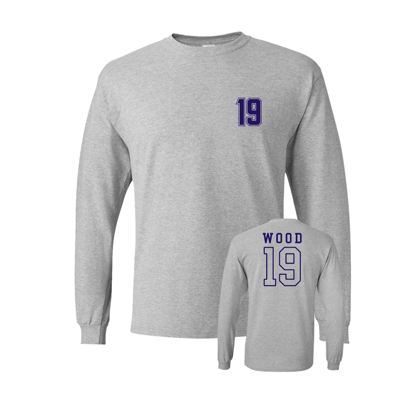 Long Sleeve Tee — Chest Back in Grey