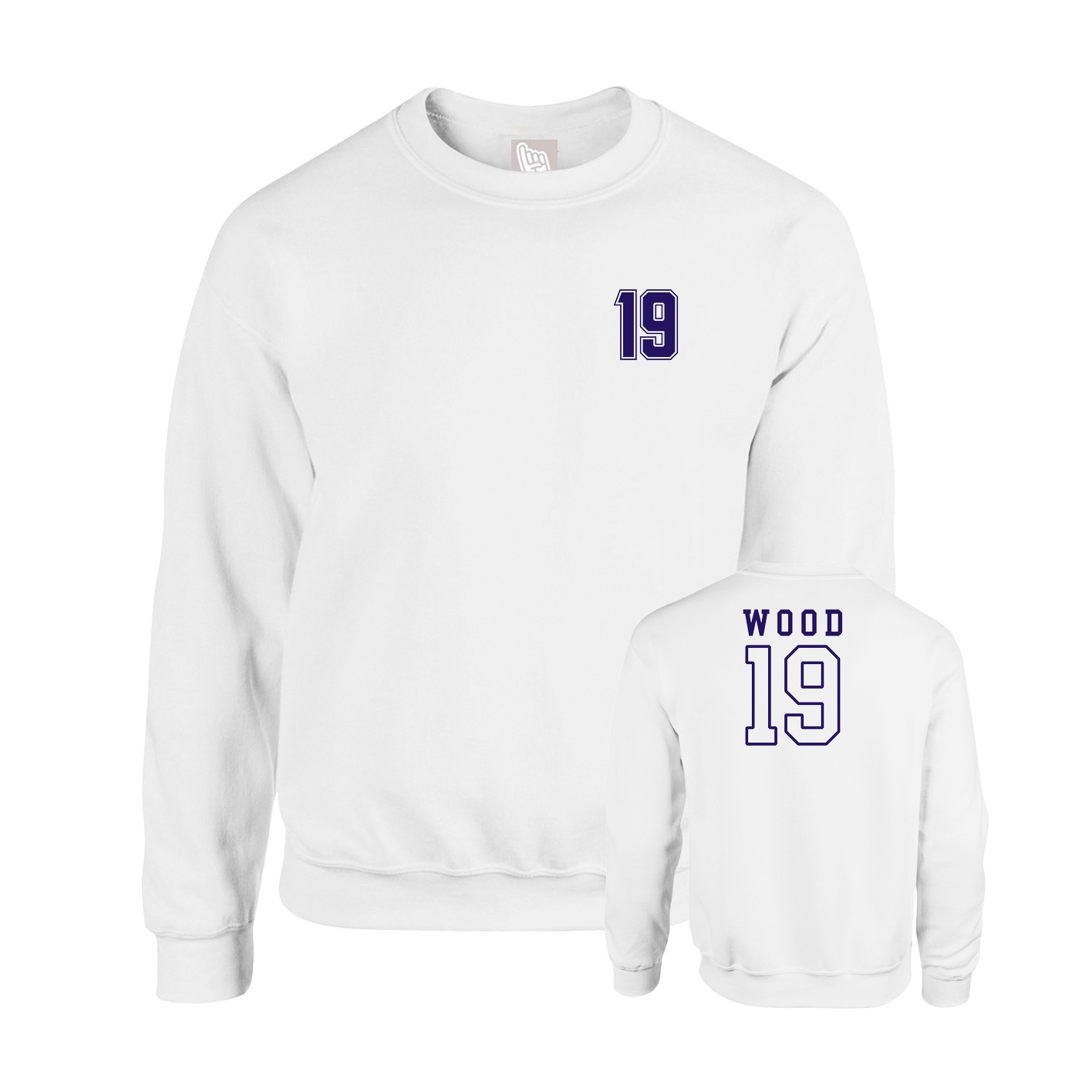 Fleece Crew — Chest Back in White