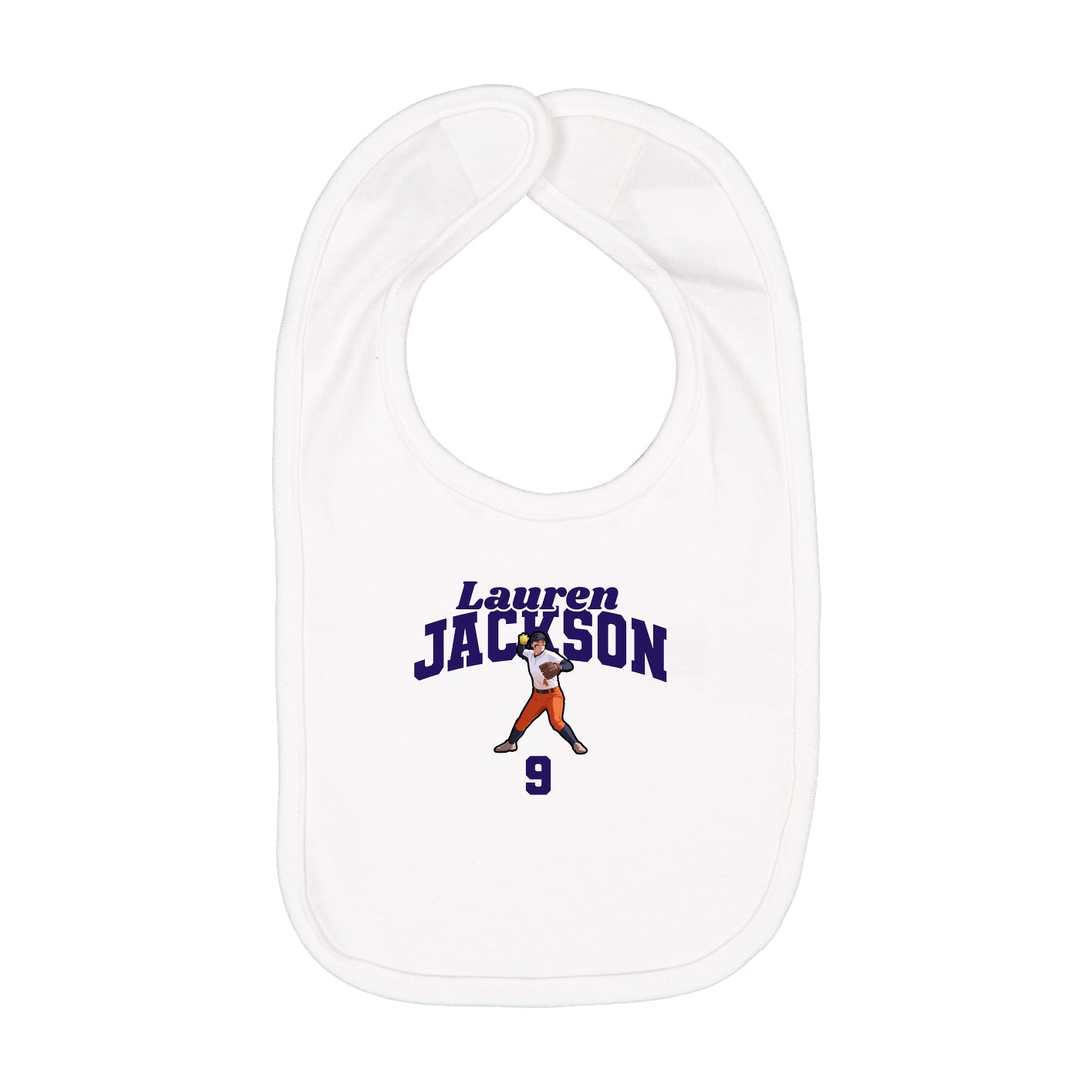 Infant Bib — Signature Arch in White