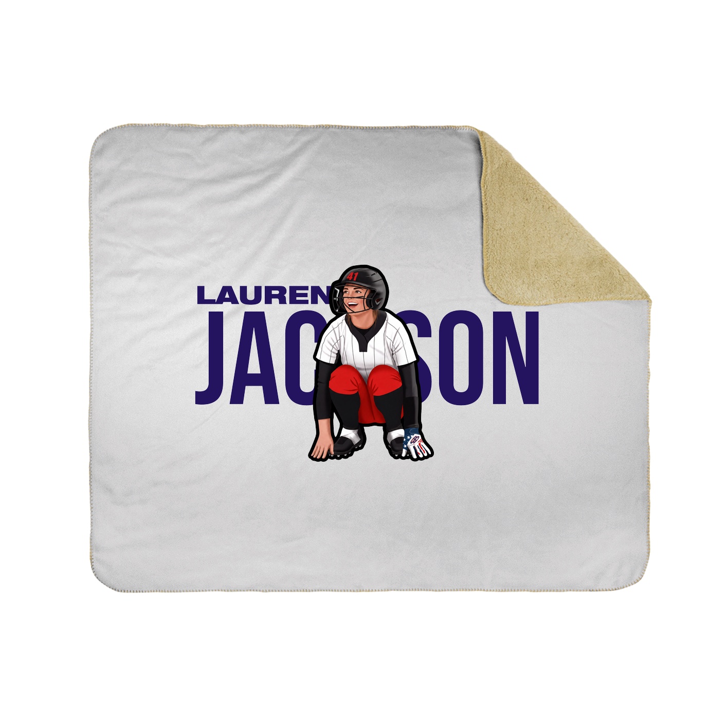 Throw Blanket — Player Name in White