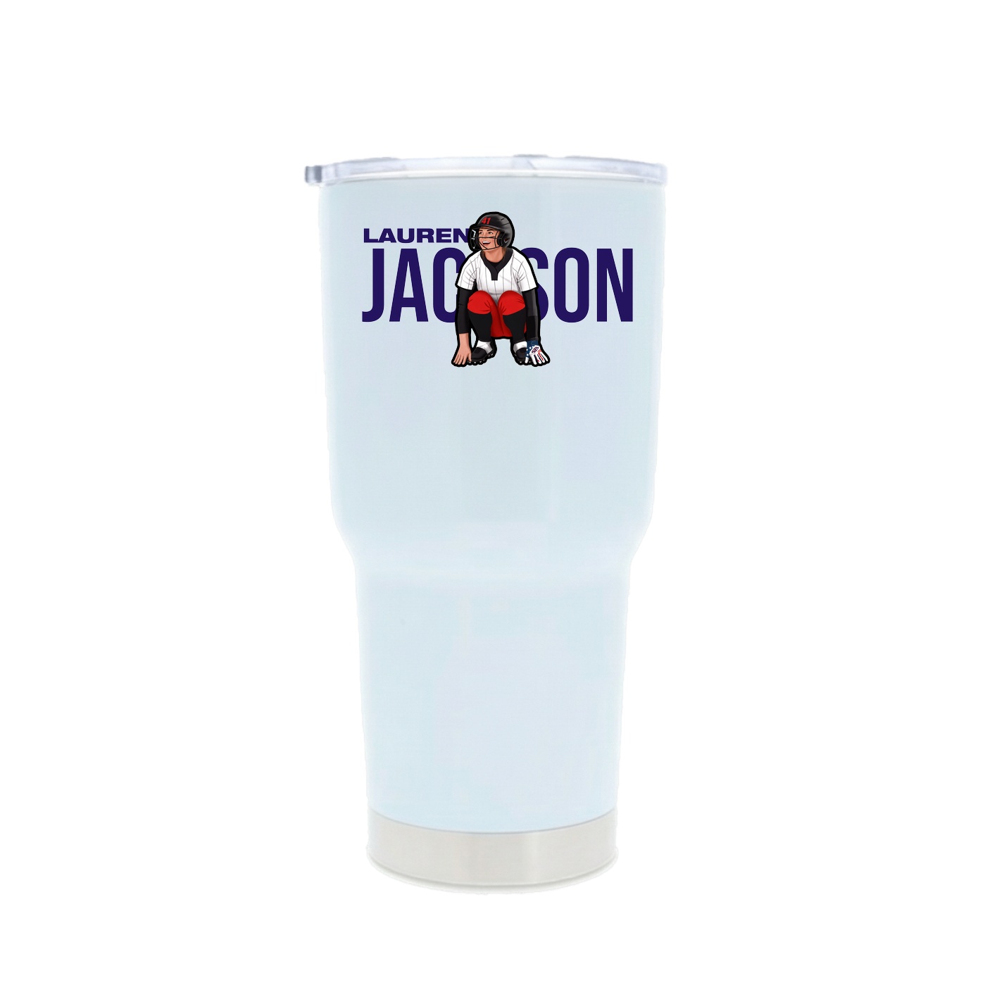30oz Stainless Steel Tumbler — Player Name in White