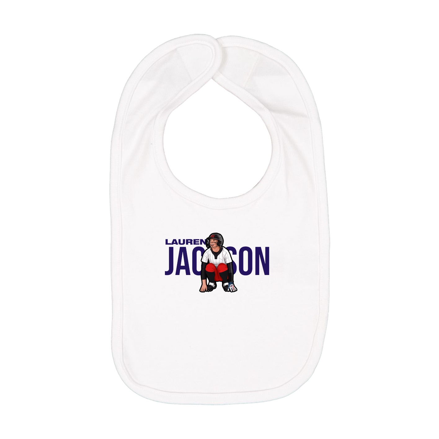 Infant Bib — Player Name in White