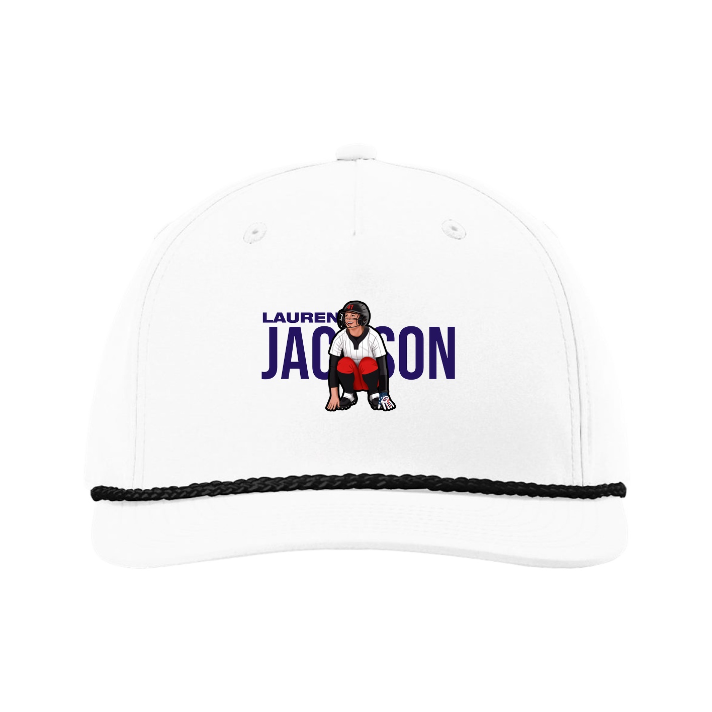 Five-Panel Classic Rope Cap — Player Name in White