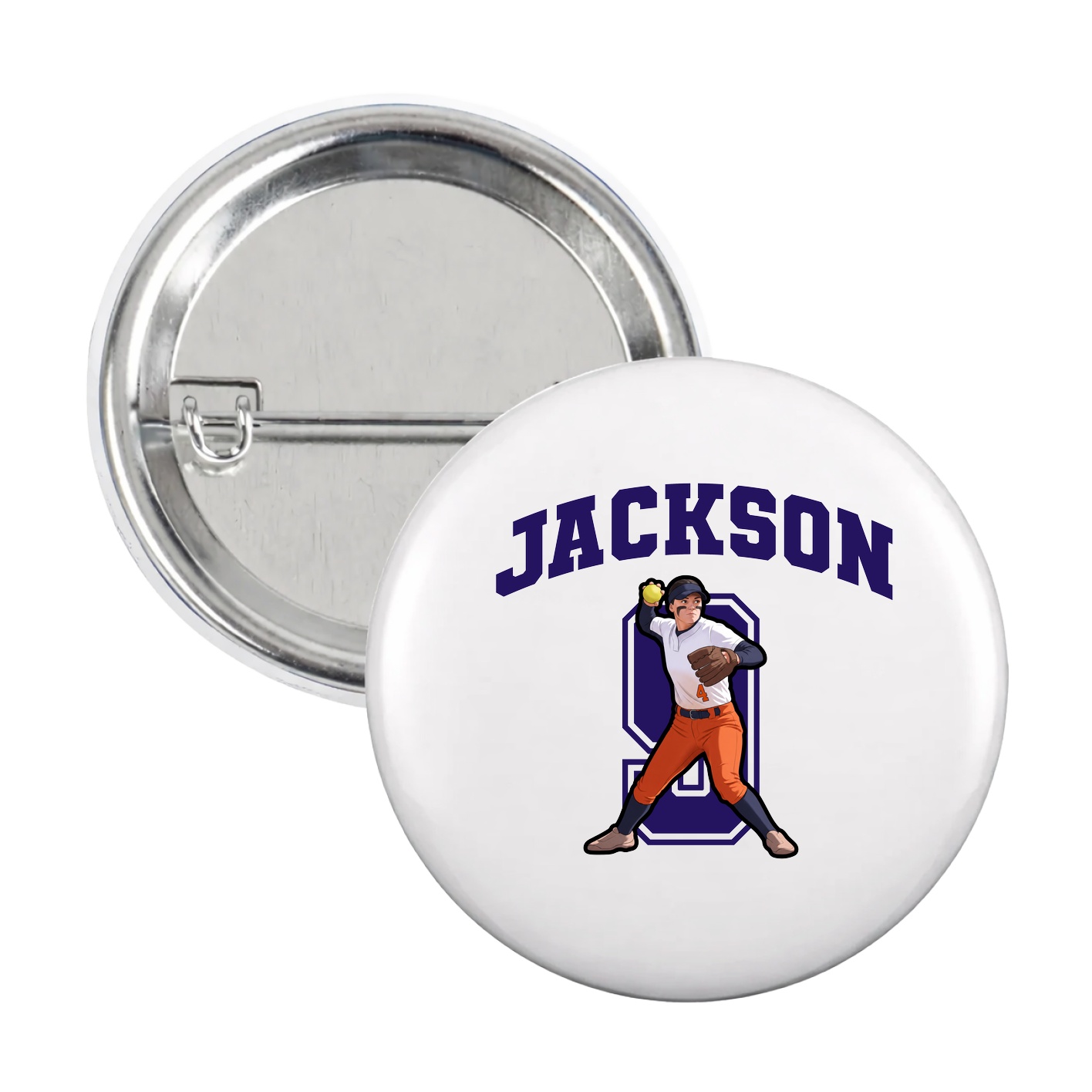 Game Day Button — Number in White