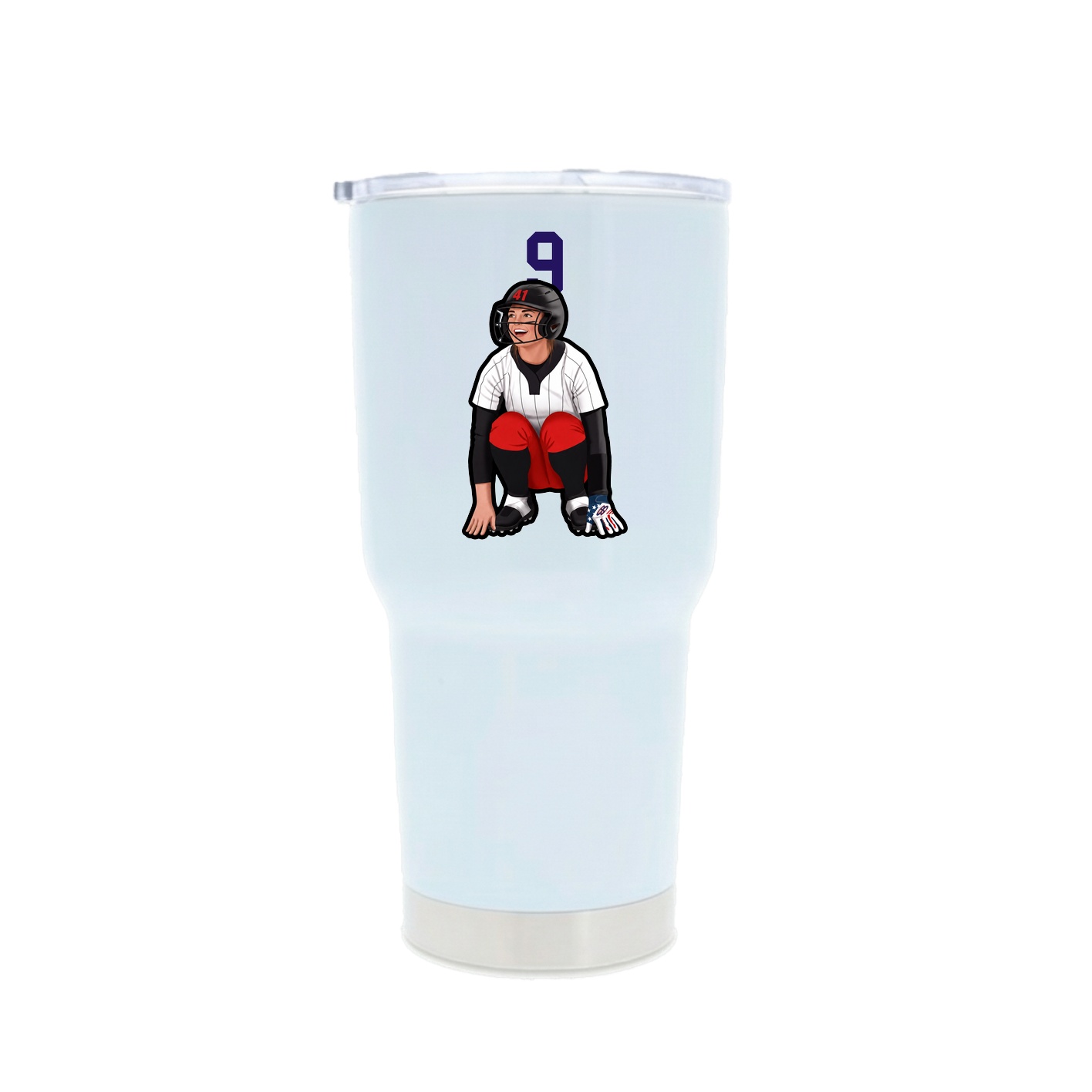 30oz Stainless Steel Tumbler — Number Top in White