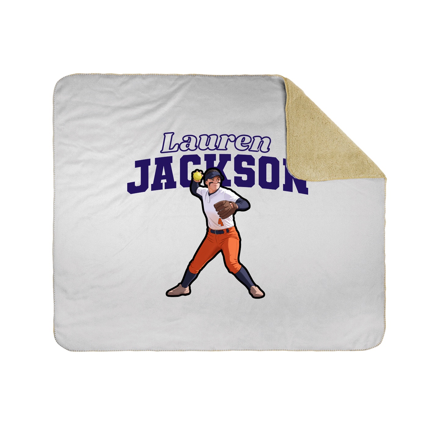 Throw Blanket — Name Arch in White
