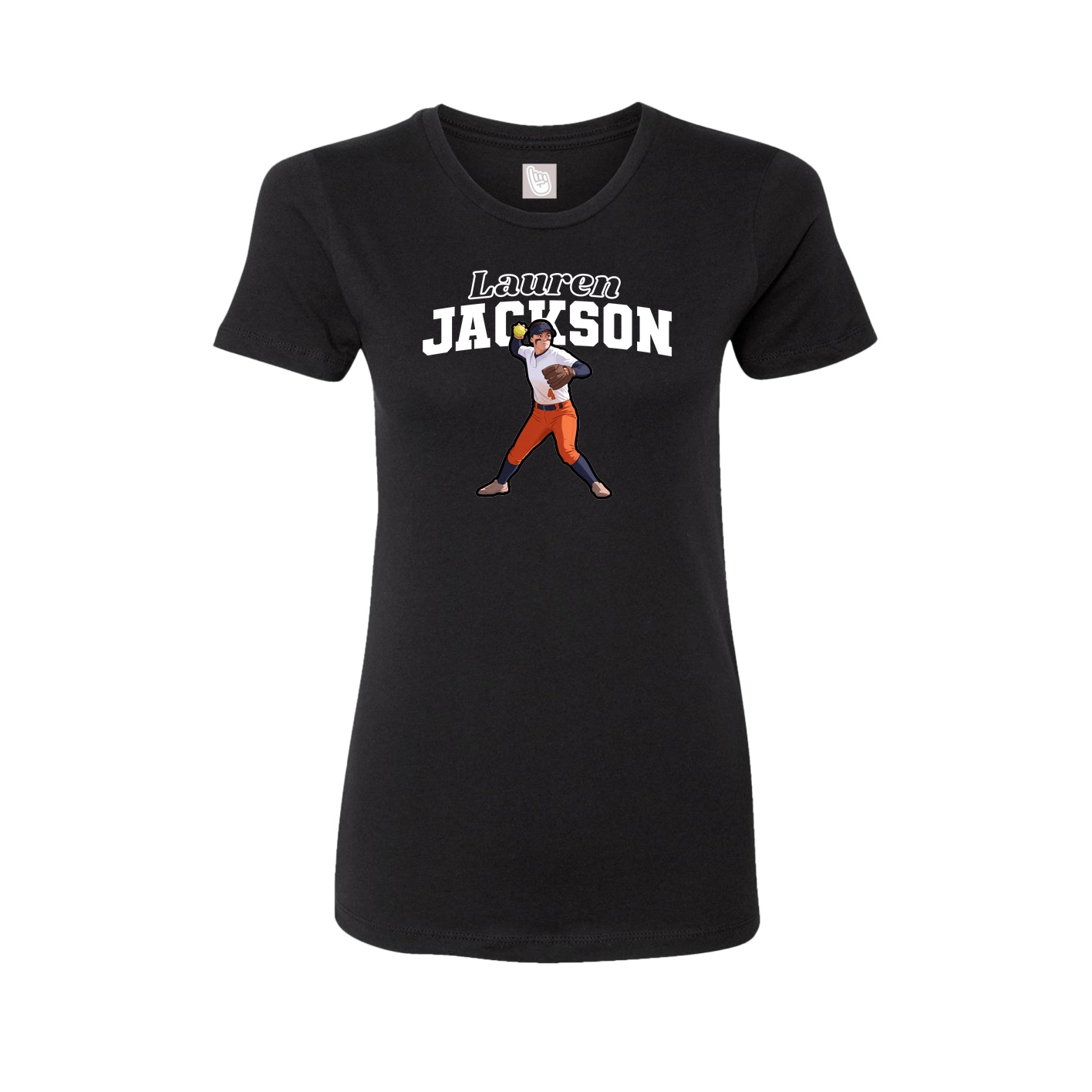 Fitted Women's Tee — Name Arch in Black