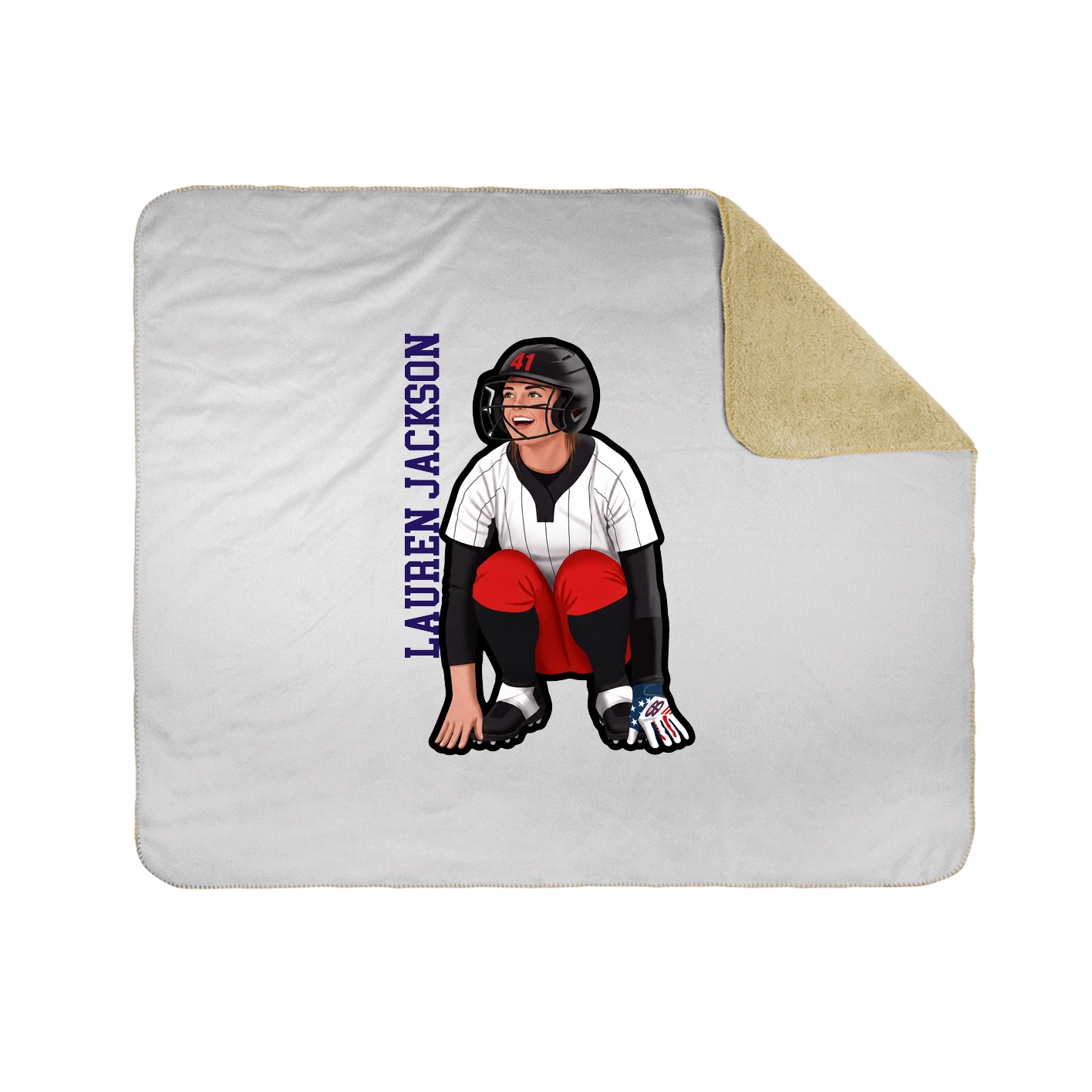 Throw Blanket — Name Vertical in White